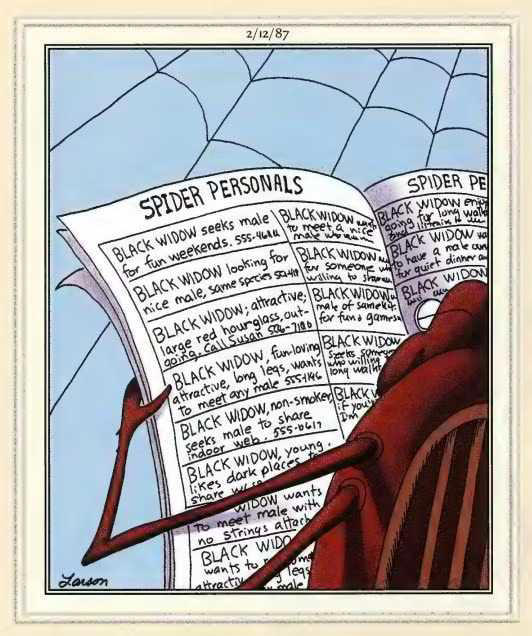             Oh, Wonderful - You’re Early        ,             Don’t Use Your X-Ray Vision        ,             You’re Not Even Drawn Yet        ,             She Called Me A Bozo        ,             Marriage Counseling With Tarzan        ,             Not On Our First Date        ,             Spider Personal Ads        ,             Bad Excuses To Call Off A Date        ,             Acting Shy And Vulnerable        ,             I Gotta Try Your Garlic Wharf Rats        