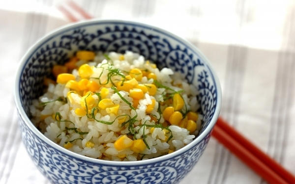 トウモロコシライス, トウモロコシと大葉のご飯, プチプチトウモロコシの炊き込みバターライス, トウモロコシの炒めご飯, トウモロコシとマッシュルームのピラフ, コーンカレーチャーハン