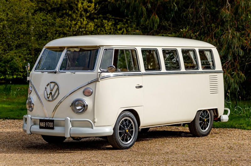 1. 1945 Volkswagen Beetle, 2. 1948 Porsche 356, 3. 1950 Volkswagen Type 2, 4. 1954 Jensen 541, 5. 1955 Citroën DS, 6. 1956 Renault Dauphine, 7. 1956 Tatra 603, 8. 1957 NSU Prinz, 9. 1958 Renault Caravelle/Floride, 10. 1959 BMW 700, 11. 1961 Volkswagen Type 3, 12. 1962 Renault R8, 13. 1964 Volkswagen Beach Buggy, 14. 1965 Fiat 850 Spider, 15. 1965 Porsche 911 targa, 16. 1966 Alfa Romeo Spider, 17. 1966 Lotus Europa, 18. 1968 Fiat 500L, 19. 1968 Volkswagen Type 4, 20. 1969 Porsche 914, 21. 1971 Lotus Elan Sprint fhc, 22. 1972 Fiat 126, 23. 1972 Jensen-Healey, 24. 1974 Lamborghini Countach, 25. 1974 Tatra 613