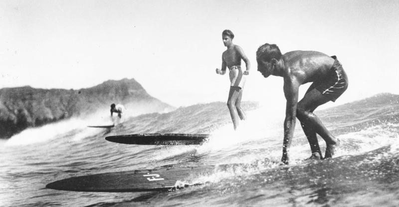 The origins in Polynesia, A sacred sport, The arrival of missionaries, The reemergence of surfing, "The Duke", Surfing around the world, The invention of the first wetsuit, A mainstream sport, Surfing on the big screen, The depiction of traveling surfers, The legacy of Rell Sunn, Further technical adjustments, Surfing as a lifestyle, The soul of a surfer