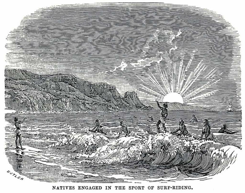 The origins in Polynesia, A sacred sport, The arrival of missionaries, The reemergence of surfing, "The Duke", Surfing around the world, The invention of the first wetsuit, A mainstream sport, Surfing on the big screen, The depiction of traveling surfers, The legacy of Rell Sunn, Further technical adjustments, Surfing as a lifestyle, The soul of a surfer