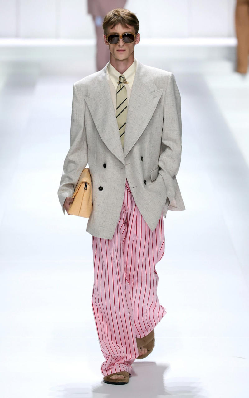 A model walks the runway at the Dolce & Gabbana fashion show during the Milan Menswear Spring/Summer 2026 Fashion Week