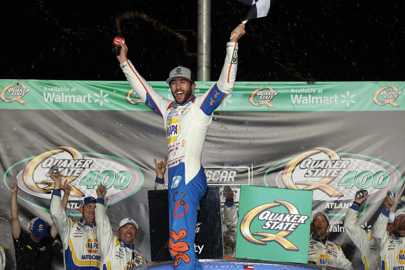 NASCAR Atlanta Quaker State 400 extended highlights, NASCAR In-Season Challenge first round, NASCAR Atlanta Quaker State 400 results, Chase Elliott win NASCAR Atlanta race, NASCAR Atlanta: Justin Haley brings out caution with 33 laps to go, NASCAR Atlanta race under caution at midpoint of Stage 3, NASCAR Atlanta restarts with 70 laps to go, NASCAR Atlanta: Shane Van Gisbergen spins, brings out caution, Chase Elliott begins Stage 3 with lead at Atlanta, Tyler Reddick wins NASCAR Atlanta Stage 2 in photo finish, NASCAR Atlanta Lap 220: Battle for the lead, NASCAR Atlanta: Eight cars officially out of the race, NASCAR Atlanta race restarts on Lap 77, Garage area busy after crash to open Stage 2, NASCAR Atlanta Stage 2 opens with big crash, NASCAR Atlanta race: Stage 2 begins, Christopher Bell starts multicar crash; Stage 1 ends under caution, NASCAR Atlanta race restarts on Lap 48, NASCAR Atlanta race lap 43: Red flag waves, NASCAR Atlanta race lap 37: Caution flag waves, NASCAR Atlanta race lap 35: Joey Logano leads, NASCAR Atlanta race starts as green flag flies, How to watch NASCAR Cup race at Atlanta: TV, stream, What is the green flag time for NASCAR Cup race at Atlanta?, What is the lineup for NASCAR Cup race at Atlanta?, What is the weather forecast for NASCAR Cup race at Atlanta?, NASCAR In-Season Challenge first-round pairings, How NASCAR In-Season Challenge works: Matchups, rounds, How many laps is the NASCAR Cup race at Atlanta?, What time does the NASCAR Cup race at Atlanta start?, NASCAR In-Season Challenge races