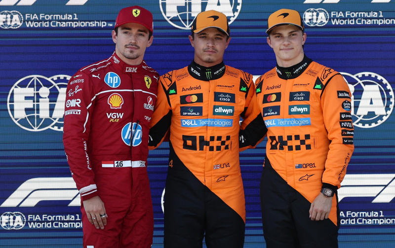 04:41 PM BST, Pole for Norris, 04:39 PM BST, Starting grid for tomorrow, 04:39 PM BST, Bad and unlucky timing, 04:36 PM BST, Max Verstappen, who will start seventh tomorrow, speaking to Sky Sports, 04:33 PM BST, Your top three for tomorrow, 04:31 PM BST, Bottom ten, 04:30 PM BST, Top ten in qualifying, 04:29 PM BST, Good performances from Lawson and Bortoleto, 04:27 PM BST, Quotes from Oscar Piastri, who starts third tomorrow, 04:24 PM BST, The thoughts of Charles Leclerc, who will start second tomorrow, 04:23 PM BST, Lando Norris speaking after qualifying on pole, 04:19 PM BST, Top five, 04:14 PM BST, Norris on pole position, 04:13 PM BST, Yellow flags, 04:11 PM BST, Heading back out, 04:09 PM BST, Unsafe release, 04:08 PM BST, Norris in fine form, 04:04 PM BST, Heading out, 04:01 PM BST, Start of Q3, 03:58 PM BST, Top five in Q2, 03:56 PM BST, Five out in Q2, 03:54 PM BST, Antonelli just in, 03:53 PM BST, Russell safe, 03:52 PM BST, Mercedes under pressure, 03:51 PM BST, Current bottom five with two minutes left, 03:50 PM BST, Busy, busy, busy, 03:47 PM BST, Green light, 03:44 PM BST, Restart time, 03:44 PM BST, Top five, 03:41 PM BST, Red flag, 03:39 PM BST, McLarens in fine form, 03:37 PM BST, Lawson quickest, for now, 03:34 PM BST, Battle of the Ferraris, 03:30 PM BST, Start of Q2, 03:29 PM BST, Sainz’s reaction to being dumped out, 03:25 PM BST, Five drivers out in Q1, 03:24 PM BST, Tsunoda dumped out, 03:22 PM BST, Busy track, 03:20 PM BST, Track improving, 03:17 PM BST, Bottom five with five to go, 03:16 PM BST, Top five, 03:15 PM BST, Piastri goes again, 03:13 PM BST, Norris looking strong, 03:10 PM BST, Patience, 03:05 PM BST, Go, go, go!, 03:03 PM BST, Crowd get going, 02:58 PM BST, 02:53 PM BST, Nearly ready for action, 02:51 PM BST, 02:49 PM BST, Sky Sports’ Karun Chandhok on Lando Norris, 02:43 PM BST, Last five Austrian GP polesitters, 02:37 PM BST, Toto on Max with Sky, 02:33 PM BST, 02:27 PM BST, Incident in the F2 Sprint, 02:22 PM BST, Top five in the constructors’ standings, 02:17 PM BST, Top five in the drivers’ standings, 02:12 PM BST, Wolff admits Mercedes in talks to sign Max Verstappen, 02:06 PM BST, Top ten in final practice earlier, 02:01 PM BST, Who will take pole in Austria?