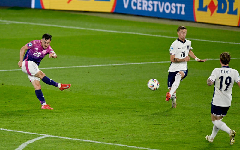 10:56 PM BST, 10:55 PM BST, Man of the match, 10:55 PM BST, Lee Carsley speaking to Channel 4, 10:51 PM BST, Trophy time, 10:48 PM BST, Player of the tournament is..., 10:48 PM BST, Runners-up, 10:45 PM BST, FT stats, 10:44 PM BST, England’s player of the tournament celebrates, 10:43 PM BST, The thoughts of Jonathan Rowe, 10:42 PM BST, Joy for Carsley, 10:41 PM BST, Mixed feelings for Tuchel?, 10:36 PM BST, Back-to-back European champions, 10:34 PM BST, England win the 2025 Under-21 European Championships, 10:32 PM BST, 120 mins: England 3 Germany 2, 10:31 PM BST, 119 mins: England 3 Germany 2, 10:29 PM BST, 118 mins: England 3 Germany 2, 10:28 PM BST, 117 mins: England 3 Germany 2, 10:28 PM BST, 116 mins: England 3 Germany 2, 10:26 PM BST, 115 mins: England 3 Germany 2, 10:25 PM BST, 113 mins: England 3 Germany 2, 10:24 PM BST, 112 mins: England 3 Germany 2, 10:23 PM BST, 111 mins: England 3 Germany 2, 10:20 PM BST, 109 mins: England 3 Germany 2, 10:19 PM BST, 107 mins: England 3 Germany 2, 10:16 PM BST, Second period of extra time, 10:14 PM BST, HT in extra time, 10:13 PM BST, 105 mins: England 3 Germany 2, 10:12 PM BST, 104 mins: England 3 Germany 2, 10:11 PM BST, 103 mins: England 3 Germany 2, 10:09 PM BST, 102 mins: England 3 Germany 2, 10:06 PM BST, 98 mins: England 3 Germany 2, 10:05 PM BST, 97 mins: England 3 Germany 2, 09:59 PM BST, GOAL! Rowe restores England’s lead, 09:58 PM BST, Start of extra time, 09:53 PM BST, End of normal time, 09:51 PM BST, 90+3 mins: England 2 Germany 2, 09:50 PM BST, 90+2 mins: England 2 Germany 2, 09:48 PM BST, 90 mins: England 2 Germany 2, 09:46 PM BST, 88 mins: England 2 Germany 2, 09:44 PM BST, 85 mins: England 2 Germany 2, 09:42 PM BST, 84 mins: England 2 Germany 2, 09:41 PM BST, 83 mins: England 2 Germany 2, 09:40 PM BST, 81 mins: England 2 Germany 2, 09:38 PM BST, 80 mins: England 2 Germany 2, 09:37 PM BST, 79 mins: England 2 Germany 2, 09:36 PM BST, 78 mins: England 2 Germany 2, 09:34 PM BST, 75 mins: England 2 Germany 2, 09:32 PM BST, 73 mins: England 2 Germany 2, 09:29 PM BST, 71 mins: England 2 Germany 2, 09:28 PM BST, 70 mins: England 2 Germany 2, 09:27 PM BST, 68 mins: England 2 Germany 2, 09:25 PM BST, 66 mins: England 2 Germany 2, 09:22 PM BST, 64 mins: England 2 Germany 2, 09:20 PM BST, 62 mins: England 2 Germany 2, 09:19 PM BST, GOAL! Nebel pulls Germany level, 09:18 PM BST, 60 mins: England 2 Germany 1, 09:16 PM BST, 57 mins: England 2 Germany 1, 09:13 PM BST, 55 mins: England 2 Germany 1, 09:11 PM BST, 52 mins: England 2 Germany 1, 09:10 PM BST, 51 mins: England 2 Germany 1, 09:09 PM BST, 50 mins: England 2 Germany 1, 09:08 PM BST, 49 mins: England 2 Germany 1, 09:03 PM BST, Second half, 08:58 PM BST, What will Tuchel have thought of that first half?, 08:54 PM BST, Elliott’s fantastic tournament, 08:51 PM BST, HT stats, 08:48 PM BST, Half time, 08:46 PM BST, GOAL! Weiper gets one back for Germany, 08:46 PM BST, 45 mins: England 2 Germany 0, 08:44 PM BST, 43 mins: England 2 Germany 0, 08:41 PM BST, 41 mins: England 2 Germany 0, 08:39 PM BST, 39 mins: England 2 Germany 0, 08:37 PM BST, 37 mins: England 2 Germany 0, 08:35 PM BST, 34 mins: England 2 Germany 0, 08:33 PM BST, 32 mins: England 2 Germany 0, 08:30 PM BST, 29 mins: England 2 Germany 0, 08:24 PM BST, GOAL! Hutchinson doubles England’s lead, 08:24 PM BST, 24 mins: England 1 Germany 0, 08:23 PM BST, 22 mins: England 1 Germany 0, 08:20 PM BST, 19 mins: England 1 Germany 0, 08:17 PM BST, 16 mins: England 1 Germany 0, 08:15 PM BST, 14 mins: England 1 Germany 0, 08:12 PM BST, 11 mins: England 1 Germany 0, 08:05 PM BST, GOAL! Elliott fires England into the lead, 08:03 PM BST, 2 mins: England 0 Germany 0, 08:00 PM BST, Kick-off, 07:55 PM BST, Anthem time, 07:52 PM BST, Reminder of the teams, 07:49 PM BST, Tuchel has made it!, 07:44 PM BST, Hands-on approach from Carsley, 07:42 PM BST, Connection between the Lionesses and the Young Lions, 07:39 PM BST, Gearing up, 07:33 PM BST, England’s leading scorer at the tournament, 07:25 PM BST, Two managers conversing, 07:19 PM BST, Taking in their surroundings, 07:15 PM BST, Back in 2023, 07:06 PM BST, Full team news, 07:03 PM BST, What they are playing for, 07:00 PM BST, Numbers from the tournament, 06:56 PM BST, Germany team news, 06:56 PM BST, Top scorers in the tournament, 06:54 PM BST, Carsley getting things ready for his players, 06:49 PM BST, England team news, 06:47 PM BST, Germany’s route to the final, 06:44 PM BST, England’s route to the final, 06:33 PM BST, 06:32 PM BST, Lee Carsley has full confidence in his England team