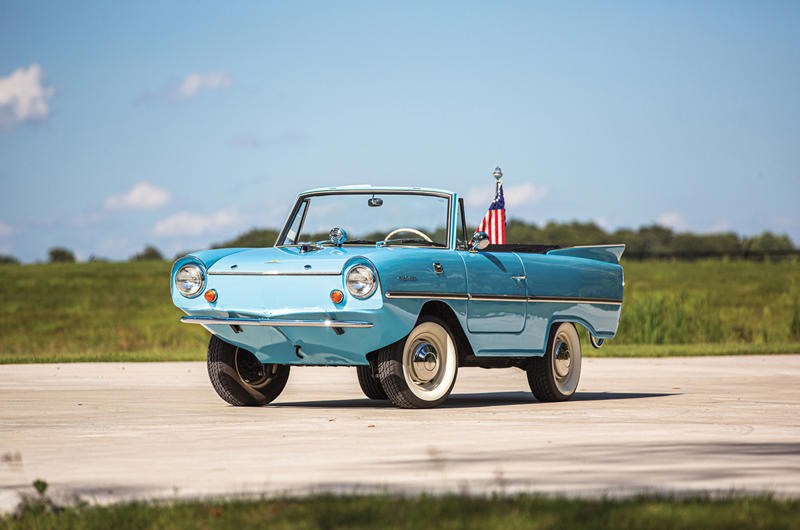 9. Amphicar Model 770 Business up front, party in the back, 1. Volkswagen Beetle, Volkswagen Beetle (cont.), 2. Renault 4CV, Renault 4CV (cont.), 3. Tucker 48, Tucker 48 (cont.), 4. Porsche 356, Porsche 356 (cont.), 5. Denzel 1300, Denzel 1300 (cont.), 6. Tatra 603, Tatra 603 (cont.), 7. Škoda 110R, Škoda 110R (cont.), 8. Alpine A110, Alpine A110 (cont.), 9. Amphicar Model 770, Amphicar Model 770 (cont.), 10. Hino Contessa Sprint, Hino Contessa Sprint (cont.), 11. Abarth 595, Abarth 595 (cont.), 12. Hillman Imp, Hillman Imp (cont.), 13. Ginetta G15, Ginetta G15 (cont.), 14. Porsche 911 RS 2.7, Porsche 911 RS 2.7 (cont.), 15. Suzuki Whizzkid, Suzuki Whizzkid (cont.)
