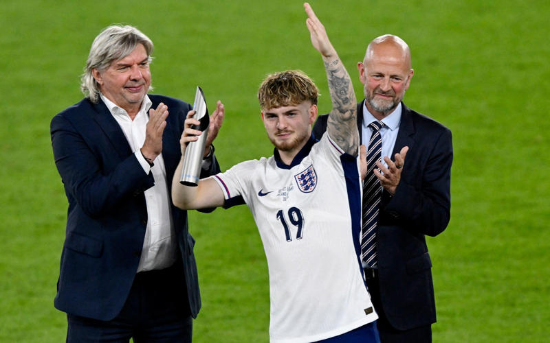 10:56 PM BST, 10:55 PM BST, Man of the match, 10:55 PM BST, Lee Carsley speaking to Channel 4, 10:51 PM BST, Trophy time, 10:48 PM BST, Player of the tournament is..., 10:48 PM BST, Runners-up, 10:45 PM BST, FT stats, 10:44 PM BST, England’s player of the tournament celebrates, 10:43 PM BST, The thoughts of Jonathan Rowe, 10:42 PM BST, Joy for Carsley, 10:41 PM BST, Mixed feelings for Tuchel?, 10:36 PM BST, Back-to-back European champions, 10:34 PM BST, England win the 2025 Under-21 European Championships, 10:32 PM BST, 120 mins: England 3 Germany 2, 10:31 PM BST, 119 mins: England 3 Germany 2, 10:29 PM BST, 118 mins: England 3 Germany 2, 10:28 PM BST, 117 mins: England 3 Germany 2, 10:28 PM BST, 116 mins: England 3 Germany 2, 10:26 PM BST, 115 mins: England 3 Germany 2, 10:25 PM BST, 113 mins: England 3 Germany 2, 10:24 PM BST, 112 mins: England 3 Germany 2, 10:23 PM BST, 111 mins: England 3 Germany 2, 10:20 PM BST, 109 mins: England 3 Germany 2, 10:19 PM BST, 107 mins: England 3 Germany 2, 10:16 PM BST, Second period of extra time, 10:14 PM BST, HT in extra time, 10:13 PM BST, 105 mins: England 3 Germany 2, 10:12 PM BST, 104 mins: England 3 Germany 2, 10:11 PM BST, 103 mins: England 3 Germany 2, 10:09 PM BST, 102 mins: England 3 Germany 2, 10:06 PM BST, 98 mins: England 3 Germany 2, 10:05 PM BST, 97 mins: England 3 Germany 2, 09:59 PM BST, GOAL! Rowe restores England’s lead, 09:58 PM BST, Start of extra time, 09:53 PM BST, End of normal time, 09:51 PM BST, 90+3 mins: England 2 Germany 2, 09:50 PM BST, 90+2 mins: England 2 Germany 2, 09:48 PM BST, 90 mins: England 2 Germany 2, 09:46 PM BST, 88 mins: England 2 Germany 2, 09:44 PM BST, 85 mins: England 2 Germany 2, 09:42 PM BST, 84 mins: England 2 Germany 2, 09:41 PM BST, 83 mins: England 2 Germany 2, 09:40 PM BST, 81 mins: England 2 Germany 2, 09:38 PM BST, 80 mins: England 2 Germany 2, 09:37 PM BST, 79 mins: England 2 Germany 2, 09:36 PM BST, 78 mins: England 2 Germany 2, 09:34 PM BST, 75 mins: England 2 Germany 2, 09:32 PM BST, 73 mins: England 2 Germany 2, 09:29 PM BST, 71 mins: England 2 Germany 2, 09:28 PM BST, 70 mins: England 2 Germany 2, 09:27 PM BST, 68 mins: England 2 Germany 2, 09:25 PM BST, 66 mins: England 2 Germany 2, 09:22 PM BST, 64 mins: England 2 Germany 2, 09:20 PM BST, 62 mins: England 2 Germany 2, 09:19 PM BST, GOAL! Nebel pulls Germany level, 09:18 PM BST, 60 mins: England 2 Germany 1, 09:16 PM BST, 57 mins: England 2 Germany 1, 09:13 PM BST, 55 mins: England 2 Germany 1, 09:11 PM BST, 52 mins: England 2 Germany 1, 09:10 PM BST, 51 mins: England 2 Germany 1, 09:09 PM BST, 50 mins: England 2 Germany 1, 09:08 PM BST, 49 mins: England 2 Germany 1, 09:03 PM BST, Second half, 08:58 PM BST, What will Tuchel have thought of that first half?, 08:54 PM BST, Elliott’s fantastic tournament, 08:51 PM BST, HT stats, 08:48 PM BST, Half time, 08:46 PM BST, GOAL! Weiper gets one back for Germany, 08:46 PM BST, 45 mins: England 2 Germany 0, 08:44 PM BST, 43 mins: England 2 Germany 0, 08:41 PM BST, 41 mins: England 2 Germany 0, 08:39 PM BST, 39 mins: England 2 Germany 0, 08:37 PM BST, 37 mins: England 2 Germany 0, 08:35 PM BST, 34 mins: England 2 Germany 0, 08:33 PM BST, 32 mins: England 2 Germany 0, 08:30 PM BST, 29 mins: England 2 Germany 0, 08:24 PM BST, GOAL! Hutchinson doubles England’s lead, 08:24 PM BST, 24 mins: England 1 Germany 0, 08:23 PM BST, 22 mins: England 1 Germany 0, 08:20 PM BST, 19 mins: England 1 Germany 0, 08:17 PM BST, 16 mins: England 1 Germany 0, 08:15 PM BST, 14 mins: England 1 Germany 0, 08:12 PM BST, 11 mins: England 1 Germany 0, 08:05 PM BST, GOAL! Elliott fires England into the lead, 08:03 PM BST, 2 mins: England 0 Germany 0, 08:00 PM BST, Kick-off, 07:55 PM BST, Anthem time, 07:52 PM BST, Reminder of the teams, 07:49 PM BST, Tuchel has made it!, 07:44 PM BST, Hands-on approach from Carsley, 07:42 PM BST, Connection between the Lionesses and the Young Lions, 07:39 PM BST, Gearing up, 07:33 PM BST, England’s leading scorer at the tournament, 07:25 PM BST, Two managers conversing, 07:19 PM BST, Taking in their surroundings, 07:15 PM BST, Back in 2023, 07:06 PM BST, Full team news, 07:03 PM BST, What they are playing for, 07:00 PM BST, Numbers from the tournament, 06:56 PM BST, Germany team news, 06:56 PM BST, Top scorers in the tournament, 06:54 PM BST, Carsley getting things ready for his players, 06:49 PM BST, England team news, 06:47 PM BST, Germany’s route to the final, 06:44 PM BST, England’s route to the final, 06:33 PM BST, 06:32 PM BST, Lee Carsley has full confidence in his England team