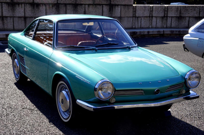10. Hino Contessa Sprint Business up front, party in the back, 1. Volkswagen Beetle, Volkswagen Beetle (cont.), 2. Renault 4CV, Renault 4CV (cont.), 3. Tucker 48, Tucker 48 (cont.), 4. Porsche 356, Porsche 356 (cont.), 5. Denzel 1300, Denzel 1300 (cont.), 6. Tatra 603, Tatra 603 (cont.), 7. Škoda 110R, Škoda 110R (cont.), 8. Alpine A110, Alpine A110 (cont.), 9. Amphicar Model 770, Amphicar Model 770 (cont.), 10. Hino Contessa Sprint, Hino Contessa Sprint (cont.), 11. Abarth 595, Abarth 595 (cont.), 12. Hillman Imp, Hillman Imp (cont.), 13. Ginetta G15, Ginetta G15 (cont.), 14. Porsche 911 RS 2.7, Porsche 911 RS 2.7 (cont.), 15. Suzuki Whizzkid, Suzuki Whizzkid (cont.)