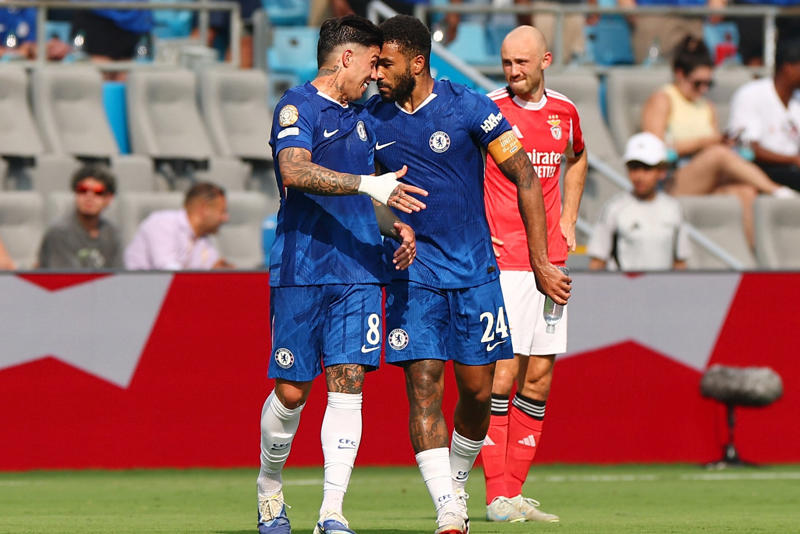 Chelsea vs Benfica live, FULL TIME: Chelsea 4-1 Benfica, FULL TIME: Chelsea 4-1 Benfica, FULL TIME: Chelsea 4-1 Benfica, Chelsea 4-1 Benfica, 120 minutes, Chelsea 4-1 Benfica, 118 minutes, GOAL! CHELSEA 4-1 Benfica (Kiernan Dewsbury-Hall, 117 minutes), GOAL! CHELSEA 3-1 Benfica (Pedro Neto, 115 minutes), Chelsea 2-1 Benfica, 112 minutes, Chelsea 2-1 Benfica, 111 minutes, GOAL! CHELSEA 2-1 Benfica (Christopher Nkunku, 109 minutes), Chelsea 1-1 Benfica, 107 minutes, Chelsea 1-1 Benfica, 106 minutes, HALF TIME IN EXTRA TIME: Chelsea 1-1 Benfica, Chelsea 1-1 Benfica, 105 minutes, Chelsea 1-1 Benfica, 104 minutes, Chelsea 1-1 Benfica, 103 minutes, Chelsea 1-1 Benfica, 100 minutes, Chelsea 1-1 Benfica, 99 minutes, Chelsea 1-1 Benfica, 96 minutes, Chelsea 1-1 Benfica, 95 minutes, RED CARD! Gianluca Prestianni is sent off! Chelsea 1-1 Benfica, 92 minutes, EXTRA TIME KICK OFF!, FT: Benfica 1-1 Chelsea - on to extra time, FT; Benfica 1-1 Chelsea, FULL TIME: Benfica 1-1 Chelsea, Chelsea 1-1 Benfica, 90 + 8 minutes, Chelsea 1-1 Benfica, 90 + 7 minutes, GOAL! Chelsea 1-1 BENFICA (Angel Di Maria, 90 + 5 minutes), PENALTY! Chelsea 1-0 Benfica, 90 + 2 minutes, Chelsea 1-0 Benfica, 90 + 2 minutes, Chelsea 1-0 Benfica, 90 + 2 minutes, Chelsea 1-0 Benfica, 90 minutes, Chelsea 1-0 Benfica, 89 minutes, Chelsea 1-0 Benfica, 88 minutes, Chelsea 1-0 Benfica, 87 minutes, Chelsea 1-0 Benfica, 85 minutes, Chelsea 1-0 Benfica, PLAY SET TO RESUME!!!!!!, PLAY SUSPENDED: Chelsea 1-0 Benfica, 85 minutes, PLAY SUSPENDED: Chelsea 1-0 Benfica, 85 minutes, PLAY SUSPENDED: Chelsea 1-0 Benfica, 85 minutes, PLAY SUSPENDED: Chelsea 1-0 Benfica, 85 minutes, PLAY SUSPENDED: Chelsea 1-0 Benfica, 85 minutes, PLAY SUSPENDED: Chelsea 1-0 Benfica, 85 minutes, Chelsea keeping the legs going on exercise bikes after long delay, PLAY SUSPENDED: Chelsea 1-0 Benfica, 85 minutes, PLAY SUSPENDED: Chelsea 1-0 Benfica, 85 minutes, PLAY SUSPENDED: Chelsea 1-0 Benfica, 85 minutes, PLAY SUSPENDED: Chelsea 1-0 Benfica, 85 minutes, PLAY SUSPENDED: Chelsea 1-0 Benfica, 85 minutes, PLAY SUSPENDED: Chelsea 1-0 Benfica, 85 minutes, PLAY SUSPENDED: Chelsea 1-0 Benfica, 85 minutes, Fifa release statement after play suspended, PLAY SUSPENDED: Chelsea 1-0 Benfica, 85 minutes, PLAY SUSPENDED: Chelsea 1-0 Benfica, 85 minutes, PLAY SUSPENDED: Chelsea 1-0 Benfica, 85 minutes, PLAY SUSPENDED: Chelsea 1-0 Benfica, 85 minutes, Chelsea 1-0 Benfica, 85 minutes, Chelsea 1-0 Benfica, 83 minutes, Chelsea 1-0 Benfica, 82 minutes, Offside! Chelsea 1-0 Benfica, 80 minutes, Chelsea 1-0 Benfica, 78 minutes, Chelsea 1-0 Benfica, 77 minutes, Chelsea 1-0 Benfica, 74 minutes, Chelsea 1-0 Benfica, 71 minutes, Chelsea 1-0 Benfica, 69 minutes, Chelsea 1-0 Benfica, 67 minutes, Chelsea 1-0 Benfica, 66 minutes, GOAL! CHELSEA 1-0 Benfica (Reece James, 64 minutes), Chelsea 0-0 Benfica, 62 minutes, Chelsea 0-0 Benfica, 61 minutes, Chelsea 0-0 Benfica, 58 minutes, Chelsea 0-0 Benfica, 57 minutes, Chelsea 0-0 Benfica, 55 minutes, Chelsea 0-0 Benfica, 52 minutes, Chelsea 0-0 Benfica, 50 minutes, Chelsea 0-0 Benfica, 49 minutes, Chelsea 0-0 Benfica, 47 minutes, Chelsea 0-0 Benfica, 46 minutes, Second half..., HT: Chelsea 0-0 Benfica, HALF TIME: Chelsea 0-0 Benfica, Chelsea 0-0 Benfica, 45 + 4 minutes, Chelsea 0-0 Benfica, 45 + 2 minutes, Chelsea 0-0 Benfica, 45 minutes, Chelsea 0-0 Benfica, 41 minutes, Chelsea 0-0 Benfica, 38 minutes, Chelsea 0-0 Benfica, 36 minutes, Chelsea 0-0 Benfica, 33 minutes, Chelsea 0-0 Benfica, 30 minutes, Chelsea 0-0 Benfica, 27 minutes, Chelsea 0-0 Benfica, 25 minutes, Chelsea 0-0 Benfica, 23 minutes, Chelsea 0-0 Benfica, 21 minutes, Chelsea 0-0 Benfica, 20 minutes, Chelsea 0-0 Benfica, 18 minutes, Chelsea 0-0 Benfica, 15 minutes, Chelsea 0-0 Benfica, 12 minutes