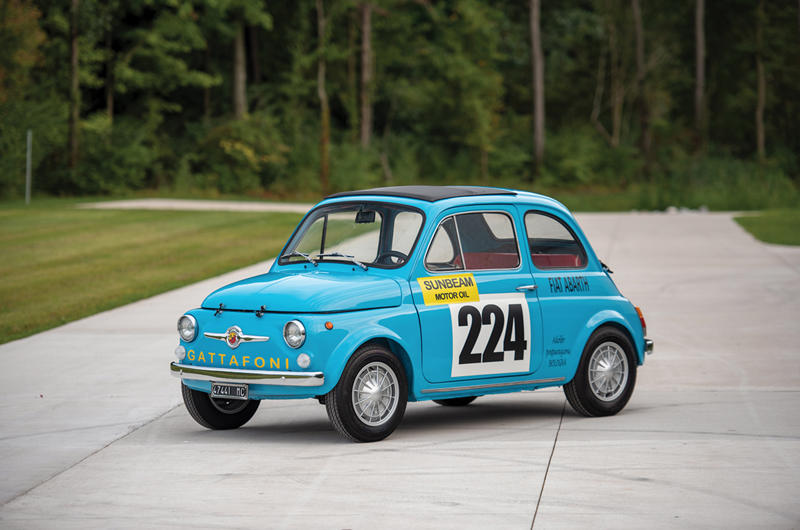 11. Abarth 595 Business up front, party in the back, 1. Volkswagen Beetle, Volkswagen Beetle (cont.), 2. Renault 4CV, Renault 4CV (cont.), 3. Tucker 48, Tucker 48 (cont.), 4. Porsche 356, Porsche 356 (cont.), 5. Denzel 1300, Denzel 1300 (cont.), 6. Tatra 603, Tatra 603 (cont.), 7. Škoda 110R, Škoda 110R (cont.), 8. Alpine A110, Alpine A110 (cont.), 9. Amphicar Model 770, Amphicar Model 770 (cont.), 10. Hino Contessa Sprint, Hino Contessa Sprint (cont.), 11. Abarth 595, Abarth 595 (cont.), 12. Hillman Imp, Hillman Imp (cont.), 13. Ginetta G15, Ginetta G15 (cont.), 14. Porsche 911 RS 2.7, Porsche 911 RS 2.7 (cont.), 15. Suzuki Whizzkid, Suzuki Whizzkid (cont.)