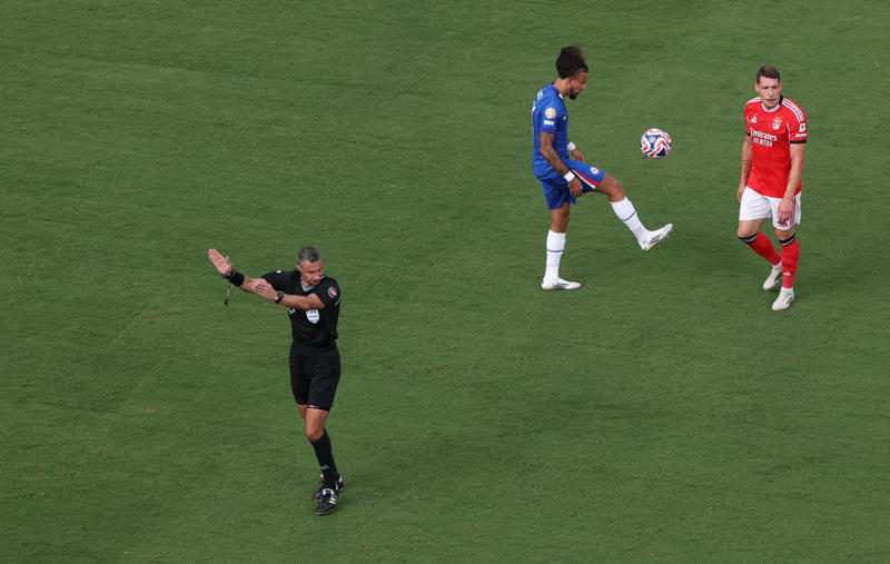 Chelsea vs Benfica live, FULL TIME: Chelsea 4-1 Benfica, FULL TIME: Chelsea 4-1 Benfica, FULL TIME: Chelsea 4-1 Benfica, Chelsea 4-1 Benfica, 120 minutes, Chelsea 4-1 Benfica, 118 minutes, GOAL! CHELSEA 4-1 Benfica (Kiernan Dewsbury-Hall, 117 minutes), GOAL! CHELSEA 3-1 Benfica (Pedro Neto, 115 minutes), Chelsea 2-1 Benfica, 112 minutes, Chelsea 2-1 Benfica, 111 minutes, GOAL! CHELSEA 2-1 Benfica (Christopher Nkunku, 109 minutes), Chelsea 1-1 Benfica, 107 minutes, Chelsea 1-1 Benfica, 106 minutes, HALF TIME IN EXTRA TIME: Chelsea 1-1 Benfica, Chelsea 1-1 Benfica, 105 minutes, Chelsea 1-1 Benfica, 104 minutes, Chelsea 1-1 Benfica, 103 minutes, Chelsea 1-1 Benfica, 100 minutes, Chelsea 1-1 Benfica, 99 minutes, Chelsea 1-1 Benfica, 96 minutes, Chelsea 1-1 Benfica, 95 minutes, RED CARD! Gianluca Prestianni is sent off! Chelsea 1-1 Benfica, 92 minutes, EXTRA TIME KICK OFF!, FT: Benfica 1-1 Chelsea - on to extra time, FT; Benfica 1-1 Chelsea, FULL TIME: Benfica 1-1 Chelsea, Chelsea 1-1 Benfica, 90 + 8 minutes, Chelsea 1-1 Benfica, 90 + 7 minutes, GOAL! Chelsea 1-1 BENFICA (Angel Di Maria, 90 + 5 minutes), PENALTY! Chelsea 1-0 Benfica, 90 + 2 minutes, Chelsea 1-0 Benfica, 90 + 2 minutes, Chelsea 1-0 Benfica, 90 + 2 minutes, Chelsea 1-0 Benfica, 90 minutes, Chelsea 1-0 Benfica, 89 minutes, Chelsea 1-0 Benfica, 88 minutes, Chelsea 1-0 Benfica, 87 minutes, Chelsea 1-0 Benfica, 85 minutes, Chelsea 1-0 Benfica, PLAY SET TO RESUME!!!!!!, PLAY SUSPENDED: Chelsea 1-0 Benfica, 85 minutes, PLAY SUSPENDED: Chelsea 1-0 Benfica, 85 minutes, PLAY SUSPENDED: Chelsea 1-0 Benfica, 85 minutes, PLAY SUSPENDED: Chelsea 1-0 Benfica, 85 minutes, PLAY SUSPENDED: Chelsea 1-0 Benfica, 85 minutes, PLAY SUSPENDED: Chelsea 1-0 Benfica, 85 minutes, Chelsea keeping the legs going on exercise bikes after long delay, PLAY SUSPENDED: Chelsea 1-0 Benfica, 85 minutes, PLAY SUSPENDED: Chelsea 1-0 Benfica, 85 minutes, PLAY SUSPENDED: Chelsea 1-0 Benfica, 85 minutes, PLAY SUSPENDED: Chelsea 1-0 Benfica, 85 minutes, PLAY SUSPENDED: Chelsea 1-0 Benfica, 85 minutes, PLAY SUSPENDED: Chelsea 1-0 Benfica, 85 minutes, PLAY SUSPENDED: Chelsea 1-0 Benfica, 85 minutes, Fifa release statement after play suspended, PLAY SUSPENDED: Chelsea 1-0 Benfica, 85 minutes, PLAY SUSPENDED: Chelsea 1-0 Benfica, 85 minutes, PLAY SUSPENDED: Chelsea 1-0 Benfica, 85 minutes, PLAY SUSPENDED: Chelsea 1-0 Benfica, 85 minutes, Chelsea 1-0 Benfica, 85 minutes, Chelsea 1-0 Benfica, 83 minutes, Chelsea 1-0 Benfica, 82 minutes, Offside! Chelsea 1-0 Benfica, 80 minutes, Chelsea 1-0 Benfica, 78 minutes, Chelsea 1-0 Benfica, 77 minutes, Chelsea 1-0 Benfica, 74 minutes, Chelsea 1-0 Benfica, 71 minutes, Chelsea 1-0 Benfica, 69 minutes, Chelsea 1-0 Benfica, 67 minutes, Chelsea 1-0 Benfica, 66 minutes, GOAL! CHELSEA 1-0 Benfica (Reece James, 64 minutes), Chelsea 0-0 Benfica, 62 minutes, Chelsea 0-0 Benfica, 61 minutes, Chelsea 0-0 Benfica, 58 minutes, Chelsea 0-0 Benfica, 57 minutes, Chelsea 0-0 Benfica, 55 minutes, Chelsea 0-0 Benfica, 52 minutes, Chelsea 0-0 Benfica, 50 minutes, Chelsea 0-0 Benfica, 49 minutes, Chelsea 0-0 Benfica, 47 minutes, Chelsea 0-0 Benfica, 46 minutes, Second half..., HT: Chelsea 0-0 Benfica, HALF TIME: Chelsea 0-0 Benfica, Chelsea 0-0 Benfica, 45 + 4 minutes, Chelsea 0-0 Benfica, 45 + 2 minutes, Chelsea 0-0 Benfica, 45 minutes, Chelsea 0-0 Benfica, 41 minutes, Chelsea 0-0 Benfica, 38 minutes, Chelsea 0-0 Benfica, 36 minutes, Chelsea 0-0 Benfica, 33 minutes, Chelsea 0-0 Benfica, 30 minutes, Chelsea 0-0 Benfica, 27 minutes, Chelsea 0-0 Benfica, 25 minutes, Chelsea 0-0 Benfica, 23 minutes, Chelsea 0-0 Benfica, 21 minutes, Chelsea 0-0 Benfica, 20 minutes, Chelsea 0-0 Benfica, 18 minutes, Chelsea 0-0 Benfica, 15 minutes, Chelsea 0-0 Benfica, 12 minutes