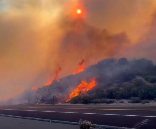 Evacuations and road closures, Silverwood Lake State Recreation closed, Weather outlook, Air quality affected