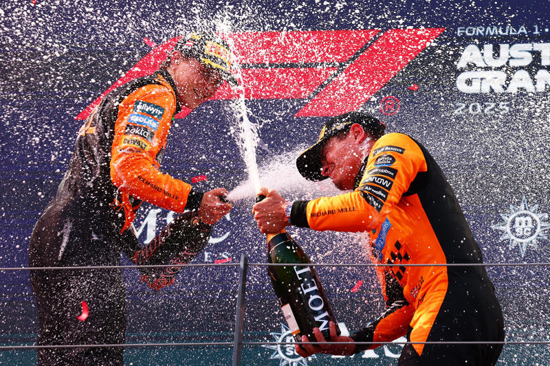 F1 AUSTRIAN GRAND PRIX - LATEST UPDATES, Time for the podium!, Oscar Piastri, who finished P2:, Lando Norris after finishing first:, Charles Leclerc, after coming home P3:, Oscar Piastri:, Lando Norris:, TOP-10 IN THE AUSTRIAN GP, Lando Norris wins the Austrian Grand Prix, Final lap, Norris' gap to Piastri now 1.7 seconds (Lap 69/70), Lando Norris is pushing (Lap 66/70), Lando Norris on team radio (Lap 62/70), Norris's gap to Piastri closing (Lap 60/70), Franco Colapinto receives penalty (Lap 58/70), Oscar Piastri pits (Lap 54/70), Lando Norris pits (Lap 53/70), Lewis Hamilton pits (Lap 51/70), Charles Leclerc pits (Lap 50/70), Piastri closing the gap (Lap 43/70), Norris in control (Lap 40/70), TOP-10 AFTER 35/70 LAPS, Tsunoda-Colapinto collide, Austrian Grand Prix, Lewis Hamilton pits (Lap 26/70), Charles Leclerc pits (Lap 26/70), Oscar Piastri pits (Lap 25/70), Piastri now leads (Lap 22/70), Piastri almost collides with Norris (Lap 20/70), George Russell pits (Lap 19/70), Norris keeping his composure (Lap 17/70), Leclerc told to lift and coast, Piastri backs off a bit (Lap 14/70), Norris and Piastri swap first place (Lap 12/70), Norris thwarting challenge of Piastri, VIDEO: Verstappen and Antonelli crash, Oscar Piastri duelling with Lando Norris (Lap 6/70), Safety car heads in, Antonelli at fault, Max Verstappen is out!, Lights out!, Formation lap No 2, George Russell on team radio:, FIA UPDATE, Carlos Sainz's car catches fire!, FIA: Aborted start!, Carlos Sainz is stuck on the start line!, A reminder of the starting grid for the Austrian GP:, Austrian Grand Prix:, Liam Lawson, who starts P6, Gabriel Bortoleto, who starts an impressive P8:, Oscar Piastri, who starts P3:, Time for the Austrian national anthem!, Karun Chandhok on Max Verstappen's P7 start:, Lando Norris, speaking this morning ahead of the race:, Driver standings heading into this weekend:, Austrian GP winner - race odds:, Bernie Ecclestone on Max Verstappen:, Lando Norris on his 'best lap of the year', Starting grid for the Austrian GP:, Lewis Hamilton reacts to ‘significant’ social media abuse F1 drivers face, F1 constructor standings after 10 races:, List of team upgrades in Austria:, What time is the Austrian GP?, Toto Wolff on a potential Russell-Verstappen line-up, Ferrari team principal Fred Vasseur to miss Austrian GP, F1 extends Austrian GP deal to 2041, Toto Wolff on a potential Russell-Verstappen line-up, Lando Norris after qualifying P1 on Saturday:, RED BULL RING - FACTS:, Ferrari boss Fred Vasseur ahead of the Austrian GP weekend:, Allocated tyre compounds in Austria:, Lewis Hamilton on Ferrari upgrades:, Verstappen teams up with different race engineer in Austria, Irish teen Alex Dunne after finishing P4 in FP1 for McLaren yesterday:, Driver standings heading into this weekend:, Carlos Sainz, after qualifying just P19:, FIA on grass fires which caused Q2 red flag:, Oscar Piastri, who qualified P3:, Confirmation of the final qualifying results from the FIA:, What time is the Austrian GP?, Lando Norris after qualifying P1:, TOP-10 IN QUALIFYING, Charles Leclerc, in P2:, Gasly spun in the final corner!, Lando Norris on pole position!, Final laps in Q3, George Russell noted for an unsafe release:, Lando Norris on provisional pole!, Q3 underway, Alex Albon out in Q2!, Cars heading out on track!, FIA UPDATE, RED FLAG, Norris quickest early on!, Leclerc quickest so far, Q2 underway!, Carlos Sainz: