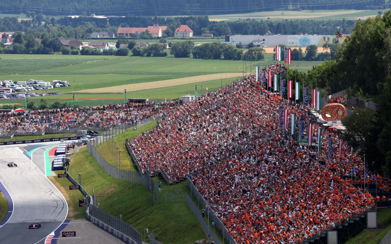 04:31 PM BST, McLaren one-two, 04:31 PM BST, Norris on top in Austria, 04:24 PM BST, McLaren team principal Andrea Stella talking to Sky Sports, 04:20 PM BST, Great day for the Kiwi, 04:17 PM BST, Max Verstappen speaking to Sky Sports, 04:12 PM BST, Champagne time, 04:10 PM BST, Podium time, 04:08 PM BST, Joy for Norris, 04:05 PM BST, The thoughts of Kimi Antonelli, 03:59 PM BST, Quotes from Charles Leclerc, who finished third, 03:58 PM BST, The thoughts of Oscar Piastri, who finished second, 03:57 PM BST, Constructors’ standings, 03:55 PM BST, Lando Norris speaks after winning the Austrian GP, 03:54 PM BST, Victory for Norris in Austria, 03:52 PM BST, Top five in the drivers’ standings after Austria, 03:49 PM BST, Karun Chandhok on Sky Sports, 03:47 PM BST, Top five, 03:46 PM BST, First points, 03:42 PM BST, Lando Norris wins the Austrian Grand Prix, 03:41 PM BST, Lap 70 of 70, 03:40 PM BST, Lap 69 of 70, 03:38 PM BST, Lap 68 of 70, 03:37 PM BST, Lap 67 of 70, 03:35 PM BST, Lap 65 of 70, 03:33 PM BST, Lap 63 of 70, 03:31 PM BST, Lap 61 of 70, 03:29 PM BST, Lap 60 of 70, 03:27 PM BST, Lap 58 of 70, 03:25 PM BST, Lap 56 of 70, 03:25 PM BST, Lap 54 of 70, 03:21 PM BST, Lap 53 of 70, 03:19 PM BST, Lap 51 of 70, 03:18 PM BST, Lap 50 of 70, 03:17 PM BST, Lap 49 of 70, 03:14 PM BST, Lap 47 of 70, 03:12 PM BST, Lap 45 of 70, 03:11 PM BST, Lap 44 of 70, 03:08 PM BST, Lap 41 of 70, 03:05 PM BST, Lap 39 of 70, 03:01 PM BST, Lap 36 of 70, 02:59 PM BST, Lap 34 of 70, 02:57 PM BST, Lap 32 of 70, 02:54 PM BST, Lap 29 of 70, 02:52 PM BST, Lap 27 of 70, 02:51 PM BST, Lap 26 of 70, 02:50 PM BST, Lap 25 of 70, 02:49 PM BST, Lap 24 of 70, 02:45 PM BST, Lap 22 of 70, 02:44 PM BST, Lap 21 of 70, 02:42 PM BST, Lap 19 of 70, 02:41 PM BST, Lap 18 of 70, 02:39 PM BST, Lap 17 of 70, 02:37 PM BST, Lap 15 of 70, 02:35 PM BST, Lap 14 of 70, 02:34 PM BST, Lap 12 of 70, 02:33 PM BST, Lap 11 of 70, 02:29 PM BST, Lap 8 of 70, 02:27 PM BST, Lap 6 of 70, 02:24 PM BST, Lap 4 of 70, 02:22 PM BST, Lap 3 of 70, 02:20 PM BST, Verstappen out of the race, 02:18 PM BST, Go, go, go!, 02:15 PM BST, Take two, 02:11 PM BST, Very hot, 02:08 PM BST, Game over, 02:03 PM BST, 02:00 PM BST, Formation lap, 01:55 PM BST, Five-minute klaxon, 01:54 PM BST, A reminder of the starting grid, 01:52 PM BST, Hot, hot, hot!, 01:50 PM BST, A slightly pessimistic Max Verstappen talking to Sky Sports, 01:48 PM BST, Hulk in the house, 01:46 PM BST, Jurgen at the Grand Prix, 01:41 PM BST, Last five winners around this circuit, 01:37 PM BST, 01:35 PM BST, Potential epicentre of the action, 01:32 PM BST, Karun Chandhok on Sky Sports, 01:29 PM BST, Lando Norris speaking to Sky, 01:22 PM BST, Pit lane open, 01:20 PM BST, Karun Chandhok on Sky Sports, 01:18 PM BST, Your starting grid for today, 01:15 PM BST, New contract for Austria, 01:08 PM BST, No Vassuer, 01:05 PM BST, Top five in the constructors’ standings, 01:00 PM BST, Top five in the drivers’ standings, 12:55 PM BST, Who will take victory in the Styrian Hills?