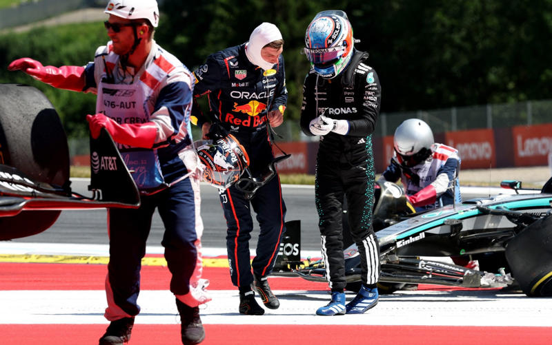 04:31 PM BST, McLaren one-two, 04:31 PM BST, Norris on top in Austria, 04:24 PM BST, McLaren team principal Andrea Stella talking to Sky Sports, 04:20 PM BST, Great day for the Kiwi, 04:17 PM BST, Max Verstappen speaking to Sky Sports, 04:12 PM BST, Champagne time, 04:10 PM BST, Podium time, 04:08 PM BST, Joy for Norris, 04:05 PM BST, The thoughts of Kimi Antonelli, 03:59 PM BST, Quotes from Charles Leclerc, who finished third, 03:58 PM BST, The thoughts of Oscar Piastri, who finished second, 03:57 PM BST, Constructors’ standings, 03:55 PM BST, Lando Norris speaks after winning the Austrian GP, 03:54 PM BST, Victory for Norris in Austria, 03:52 PM BST, Top five in the drivers’ standings after Austria, 03:49 PM BST, Karun Chandhok on Sky Sports, 03:47 PM BST, Top five, 03:46 PM BST, First points, 03:42 PM BST, Lando Norris wins the Austrian Grand Prix, 03:41 PM BST, Lap 70 of 70, 03:40 PM BST, Lap 69 of 70, 03:38 PM BST, Lap 68 of 70, 03:37 PM BST, Lap 67 of 70, 03:35 PM BST, Lap 65 of 70, 03:33 PM BST, Lap 63 of 70, 03:31 PM BST, Lap 61 of 70, 03:29 PM BST, Lap 60 of 70, 03:27 PM BST, Lap 58 of 70, 03:25 PM BST, Lap 56 of 70, 03:25 PM BST, Lap 54 of 70, 03:21 PM BST, Lap 53 of 70, 03:19 PM BST, Lap 51 of 70, 03:18 PM BST, Lap 50 of 70, 03:17 PM BST, Lap 49 of 70, 03:14 PM BST, Lap 47 of 70, 03:12 PM BST, Lap 45 of 70, 03:11 PM BST, Lap 44 of 70, 03:08 PM BST, Lap 41 of 70, 03:05 PM BST, Lap 39 of 70, 03:01 PM BST, Lap 36 of 70, 02:59 PM BST, Lap 34 of 70, 02:57 PM BST, Lap 32 of 70, 02:54 PM BST, Lap 29 of 70, 02:52 PM BST, Lap 27 of 70, 02:51 PM BST, Lap 26 of 70, 02:50 PM BST, Lap 25 of 70, 02:49 PM BST, Lap 24 of 70, 02:45 PM BST, Lap 22 of 70, 02:44 PM BST, Lap 21 of 70, 02:42 PM BST, Lap 19 of 70, 02:41 PM BST, Lap 18 of 70, 02:39 PM BST, Lap 17 of 70, 02:37 PM BST, Lap 15 of 70, 02:35 PM BST, Lap 14 of 70, 02:34 PM BST, Lap 12 of 70, 02:33 PM BST, Lap 11 of 70, 02:29 PM BST, Lap 8 of 70, 02:27 PM BST, Lap 6 of 70, 02:24 PM BST, Lap 4 of 70, 02:22 PM BST, Lap 3 of 70, 02:20 PM BST, Verstappen out of the race, 02:18 PM BST, Go, go, go!, 02:15 PM BST, Take two, 02:11 PM BST, Very hot, 02:08 PM BST, Game over, 02:03 PM BST, 02:00 PM BST, Formation lap, 01:55 PM BST, Five-minute klaxon, 01:54 PM BST, A reminder of the starting grid, 01:52 PM BST, Hot, hot, hot!, 01:50 PM BST, A slightly pessimistic Max Verstappen talking to Sky Sports, 01:48 PM BST, Hulk in the house, 01:46 PM BST, Jurgen at the Grand Prix, 01:41 PM BST, Last five winners around this circuit, 01:37 PM BST, 01:35 PM BST, Potential epicentre of the action, 01:32 PM BST, Karun Chandhok on Sky Sports, 01:29 PM BST, Lando Norris speaking to Sky, 01:22 PM BST, Pit lane open, 01:20 PM BST, Karun Chandhok on Sky Sports, 01:18 PM BST, Your starting grid for today, 01:15 PM BST, New contract for Austria, 01:08 PM BST, No Vassuer, 01:05 PM BST, Top five in the constructors’ standings, 01:00 PM BST, Top five in the drivers’ standings, 12:55 PM BST, Who will take victory in the Styrian Hills?