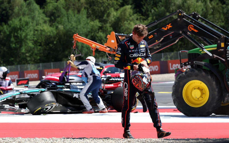 04:31 PM BST, McLaren one-two, 04:31 PM BST, Norris on top in Austria, 04:24 PM BST, McLaren team principal Andrea Stella talking to Sky Sports, 04:20 PM BST, Great day for the Kiwi, 04:17 PM BST, Max Verstappen speaking to Sky Sports, 04:12 PM BST, Champagne time, 04:10 PM BST, Podium time, 04:08 PM BST, Joy for Norris, 04:05 PM BST, The thoughts of Kimi Antonelli, 03:59 PM BST, Quotes from Charles Leclerc, who finished third, 03:58 PM BST, The thoughts of Oscar Piastri, who finished second, 03:57 PM BST, Constructors’ standings, 03:55 PM BST, Lando Norris speaks after winning the Austrian GP, 03:54 PM BST, Victory for Norris in Austria, 03:52 PM BST, Top five in the drivers’ standings after Austria, 03:49 PM BST, Karun Chandhok on Sky Sports, 03:47 PM BST, Top five, 03:46 PM BST, First points, 03:42 PM BST, Lando Norris wins the Austrian Grand Prix, 03:41 PM BST, Lap 70 of 70, 03:40 PM BST, Lap 69 of 70, 03:38 PM BST, Lap 68 of 70, 03:37 PM BST, Lap 67 of 70, 03:35 PM BST, Lap 65 of 70, 03:33 PM BST, Lap 63 of 70, 03:31 PM BST, Lap 61 of 70, 03:29 PM BST, Lap 60 of 70, 03:27 PM BST, Lap 58 of 70, 03:25 PM BST, Lap 56 of 70, 03:25 PM BST, Lap 54 of 70, 03:21 PM BST, Lap 53 of 70, 03:19 PM BST, Lap 51 of 70, 03:18 PM BST, Lap 50 of 70, 03:17 PM BST, Lap 49 of 70, 03:14 PM BST, Lap 47 of 70, 03:12 PM BST, Lap 45 of 70, 03:11 PM BST, Lap 44 of 70, 03:08 PM BST, Lap 41 of 70, 03:05 PM BST, Lap 39 of 70, 03:01 PM BST, Lap 36 of 70, 02:59 PM BST, Lap 34 of 70, 02:57 PM BST, Lap 32 of 70, 02:54 PM BST, Lap 29 of 70, 02:52 PM BST, Lap 27 of 70, 02:51 PM BST, Lap 26 of 70, 02:50 PM BST, Lap 25 of 70, 02:49 PM BST, Lap 24 of 70, 02:45 PM BST, Lap 22 of 70, 02:44 PM BST, Lap 21 of 70, 02:42 PM BST, Lap 19 of 70, 02:41 PM BST, Lap 18 of 70, 02:39 PM BST, Lap 17 of 70, 02:37 PM BST, Lap 15 of 70, 02:35 PM BST, Lap 14 of 70, 02:34 PM BST, Lap 12 of 70, 02:33 PM BST, Lap 11 of 70, 02:29 PM BST, Lap 8 of 70, 02:27 PM BST, Lap 6 of 70, 02:24 PM BST, Lap 4 of 70, 02:22 PM BST, Lap 3 of 70, 02:20 PM BST, Verstappen out of the race, 02:18 PM BST, Go, go, go!, 02:15 PM BST, Take two, 02:11 PM BST, Very hot, 02:08 PM BST, Game over, 02:03 PM BST, 02:00 PM BST, Formation lap, 01:55 PM BST, Five-minute klaxon, 01:54 PM BST, A reminder of the starting grid, 01:52 PM BST, Hot, hot, hot!, 01:50 PM BST, A slightly pessimistic Max Verstappen talking to Sky Sports, 01:48 PM BST, Hulk in the house, 01:46 PM BST, Jurgen at the Grand Prix, 01:41 PM BST, Last five winners around this circuit, 01:37 PM BST, 01:35 PM BST, Potential epicentre of the action, 01:32 PM BST, Karun Chandhok on Sky Sports, 01:29 PM BST, Lando Norris speaking to Sky, 01:22 PM BST, Pit lane open, 01:20 PM BST, Karun Chandhok on Sky Sports, 01:18 PM BST, Your starting grid for today, 01:15 PM BST, New contract for Austria, 01:08 PM BST, No Vassuer, 01:05 PM BST, Top five in the constructors’ standings, 01:00 PM BST, Top five in the drivers’ standings, 12:55 PM BST, Who will take victory in the Styrian Hills?