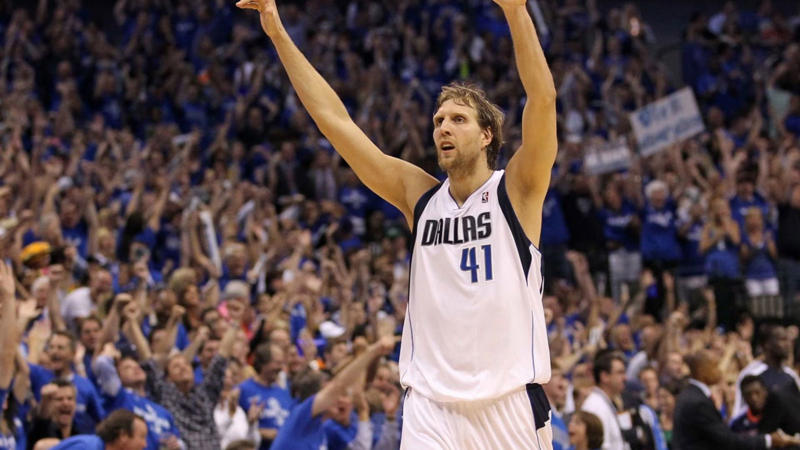 15) Rudy Gobert, 14) Toni Kukoc, 13) Victor Wembanyama, 12) Dražen Petrović, 11) Domantas Sabonis, 10) Vlade Divac, 9) Marc Gasol, 8) Peja Stojaković, 7) Arvydas Sabonis, 6) Tony Parker, 5) Pau Gasol, 4) Luka Dončić, 3) Giannis Antetokounmpo, 2) Nikola Jokić, 1) Dirk Nowitzki