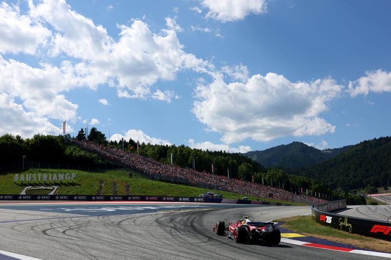 F1 AUSTRIAN GRAND PRIX - LATEST UPDATES, Time for the podium!, Oscar Piastri, who finished P2:, Lando Norris after finishing first:, Charles Leclerc, after coming home P3:, Oscar Piastri:, Lando Norris:, TOP-10 IN THE AUSTRIAN GP, Lando Norris wins the Austrian Grand Prix, Final lap, Norris' gap to Piastri now 1.7 seconds (Lap 69/70), Lando Norris is pushing (Lap 66/70), Lando Norris on team radio (Lap 62/70), Norris's gap to Piastri closing (Lap 60/70), Franco Colapinto receives penalty (Lap 58/70), Oscar Piastri pits (Lap 54/70), Lando Norris pits (Lap 53/70), Lewis Hamilton pits (Lap 51/70), Charles Leclerc pits (Lap 50/70), Piastri closing the gap (Lap 43/70), Norris in control (Lap 40/70), TOP-10 AFTER 35/70 LAPS, Tsunoda-Colapinto collide, Austrian Grand Prix, Lewis Hamilton pits (Lap 26/70), Charles Leclerc pits (Lap 26/70), Oscar Piastri pits (Lap 25/70), Piastri now leads (Lap 22/70), Piastri almost collides with Norris (Lap 20/70), George Russell pits (Lap 19/70), Norris keeping his composure (Lap 17/70), Leclerc told to lift and coast, Piastri backs off a bit (Lap 14/70), Norris and Piastri swap first place (Lap 12/70), Norris thwarting challenge of Piastri, VIDEO: Verstappen and Antonelli crash, Oscar Piastri duelling with Lando Norris (Lap 6/70), Safety car heads in, Antonelli at fault, Max Verstappen is out!, Lights out!, Formation lap No 2, George Russell on team radio:, FIA UPDATE, Carlos Sainz's car catches fire!, FIA: Aborted start!, Carlos Sainz is stuck on the start line!, A reminder of the starting grid for the Austrian GP:, Austrian Grand Prix:, Liam Lawson, who starts P6, Gabriel Bortoleto, who starts an impressive P8:, Oscar Piastri, who starts P3:, Time for the Austrian national anthem!, Karun Chandhok on Max Verstappen's P7 start:, Lando Norris, speaking this morning ahead of the race:, Driver standings heading into this weekend:, Austrian GP winner - race odds:, Bernie Ecclestone on Max Verstappen:, Lando Norris on his 'best lap of the year', Starting grid for the Austrian GP:, Lewis Hamilton reacts to ‘significant’ social media abuse F1 drivers face, F1 constructor standings after 10 races:, List of team upgrades in Austria:, What time is the Austrian GP?, Toto Wolff on a potential Russell-Verstappen line-up, Ferrari team principal Fred Vasseur to miss Austrian GP, F1 extends Austrian GP deal to 2041, Toto Wolff on a potential Russell-Verstappen line-up, Lando Norris after qualifying P1 on Saturday:, RED BULL RING - FACTS:, Ferrari boss Fred Vasseur ahead of the Austrian GP weekend:, Allocated tyre compounds in Austria:, Lewis Hamilton on Ferrari upgrades:, Verstappen teams up with different race engineer in Austria, Irish teen Alex Dunne after finishing P4 in FP1 for McLaren yesterday:, Driver standings heading into this weekend:, Carlos Sainz, after qualifying just P19:, FIA on grass fires which caused Q2 red flag:, Oscar Piastri, who qualified P3:, Confirmation of the final qualifying results from the FIA:, What time is the Austrian GP?, Lando Norris after qualifying P1:, TOP-10 IN QUALIFYING, Charles Leclerc, in P2:, Gasly spun in the final corner!, Lando Norris on pole position!, Final laps in Q3, George Russell noted for an unsafe release:, Lando Norris on provisional pole!, Q3 underway, Alex Albon out in Q2!, Cars heading out on track!, FIA UPDATE, RED FLAG, Norris quickest early on!, Leclerc quickest so far, Q2 underway!, Carlos Sainz: