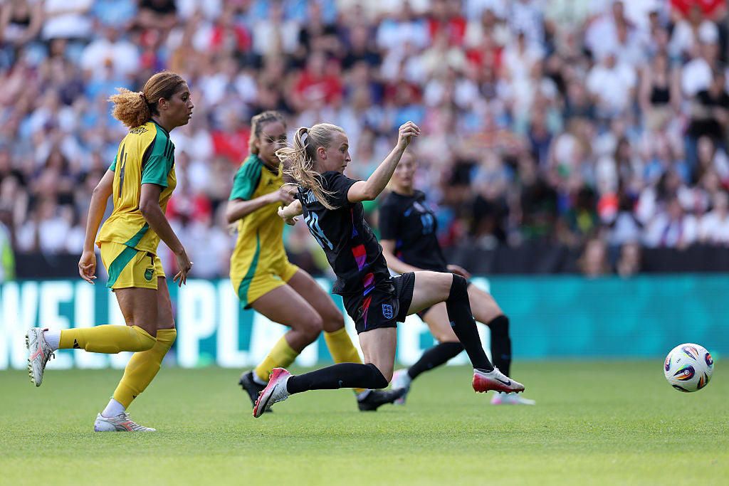 England v Jamaica LIVE: Latest score and updates, Sarina Wiegman delighted with England performance ahead of Euros opener, England Euro 2025 schedule, Wiegman: "There’s huge potnetial in this squad", Stanway reacts, Ella Toone reacts, FULL-TIME! England 7-0 Jamaica, FULL-TIME! England 7-0 Jamaica, FULL-TIME! England 7-0 Jamaica, GOAL! England 7-0 Jamaica, England 6-0 Jamaica, England 6-0 Jamaica, England 6-0 Jamaica, England 6-0 Jamaica, England 6-0 Jamaica, GOAL! England 6-0 Jamaica, England 5-0 Jamaica, England 5-0 Jamaica, England 5-0 Jamaica, Who is Aggie Beever-Jones? From Lionesses hat-trick to Euro 2025 breakthrough, England 5-0 Jamaica, England 5-0 Jamaica, GOAL! England 5-0 Jamaica, England 4-0 Jamaica, England 4-0 Jamaica, England 4-0 Jamaica, GOAL! England 4-0 Jamaica, England 3-0 Jamaica, England 3-0 Jamaica, England 3-0 Jamaica, England 3-0 Jamaica, KICK-OFF! England 3-0 Jamaica, HT: England 3-0 Jamaica, England 3-0 Jamaica, HALF-TIME! England 3-0 Jamaica, England 3-0 Jamaica, England 3-0 Jamaica, GOAL! England 3-0 Jamaica, England 2-0 Jamaica, England 2-0 Jamaica, England 2-0 Jamaica, England 2-0 Jamaica, England 2-0 Jamaica, England 2-0 Jamaica, GOAL! England 2-0 Jamaica, GOAL! England 2-0 Jamaica, England 1-0 Jamaica, England 1-0 Jamaica, England 1-0 Jamaica, DISALLOWED GOAL! England 1-0 Jamaica, England 1-0 Jamaica, England 1-0 Jamaica, England 1-0 Jamaica, GOAL! England 1-0 Jamaica, GOAL! England 1-0 Jamaica, England 0-0 Jamaica, England 0-0 Jamaica, England 0-0 Jamaica, England 0-0 Jamaica, KICK-OFF! England 0-0 Jamaica, Reminder of team news and how to watch Lionesses send-off, England v Jamaica LIVE, Wiegman speaks on Jamaica, Wiegman's pre-match comments, Sarina Wiegman on managing Lauren James' fitness ahead of the Euro, Meet Hannah Hampton, the England goalkeeper following Mary Earps, England Women’s Euros squad 2025: Guide to every Lionesses player, Team news, Team news, Spain star Aitana Bonmati discharged from hospital ahead of Euro 2025, Sarina Wiegman on England future: 'I feel very happy here', FA chief offers guarantee over Sarina Wiegman’s future ahead of Euro 2025, 'Good luck to any of the players having to play against her', Sarina Wiegman on England's preparations, What is the Jamaica team news?, What is the England team news?, Possible starting England team , When is England vs Jamaica?, Good afternoon