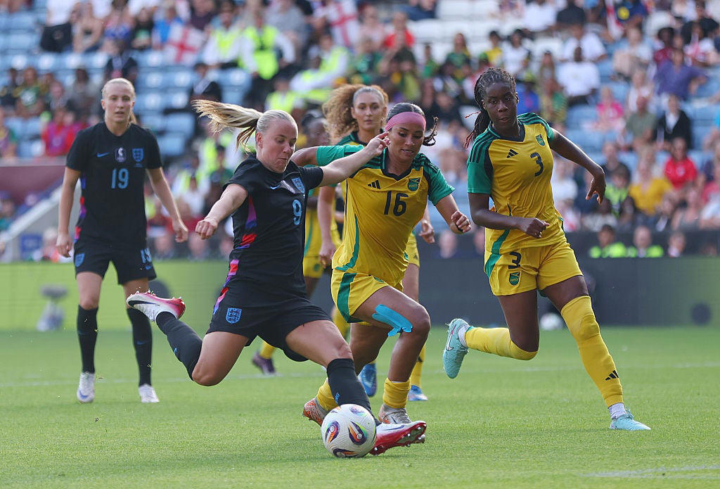 England v Jamaica LIVE: Latest score and updates, Sarina Wiegman delighted with England performance ahead of Euros opener, England Euro 2025 schedule, Wiegman: "There’s huge potnetial in this squad", Stanway reacts, Ella Toone reacts, FULL-TIME! England 7-0 Jamaica, FULL-TIME! England 7-0 Jamaica, FULL-TIME! England 7-0 Jamaica, GOAL! England 7-0 Jamaica, England 6-0 Jamaica, England 6-0 Jamaica, England 6-0 Jamaica, England 6-0 Jamaica, England 6-0 Jamaica, GOAL! England 6-0 Jamaica, England 5-0 Jamaica, England 5-0 Jamaica, England 5-0 Jamaica, Who is Aggie Beever-Jones? From Lionesses hat-trick to Euro 2025 breakthrough, England 5-0 Jamaica, England 5-0 Jamaica, GOAL! England 5-0 Jamaica, England 4-0 Jamaica, England 4-0 Jamaica, England 4-0 Jamaica, GOAL! England 4-0 Jamaica, England 3-0 Jamaica, England 3-0 Jamaica, England 3-0 Jamaica, England 3-0 Jamaica, KICK-OFF! England 3-0 Jamaica, HT: England 3-0 Jamaica, England 3-0 Jamaica, HALF-TIME! England 3-0 Jamaica, England 3-0 Jamaica, England 3-0 Jamaica, GOAL! England 3-0 Jamaica, England 2-0 Jamaica, England 2-0 Jamaica, England 2-0 Jamaica, England 2-0 Jamaica, England 2-0 Jamaica, England 2-0 Jamaica, GOAL! England 2-0 Jamaica, GOAL! England 2-0 Jamaica, England 1-0 Jamaica, England 1-0 Jamaica, England 1-0 Jamaica, DISALLOWED GOAL! England 1-0 Jamaica, England 1-0 Jamaica, England 1-0 Jamaica, England 1-0 Jamaica, GOAL! England 1-0 Jamaica, GOAL! England 1-0 Jamaica, England 0-0 Jamaica, England 0-0 Jamaica, England 0-0 Jamaica, England 0-0 Jamaica, KICK-OFF! England 0-0 Jamaica, Reminder of team news and how to watch Lionesses send-off, England v Jamaica LIVE, Wiegman speaks on Jamaica, Wiegman's pre-match comments, Sarina Wiegman on managing Lauren James' fitness ahead of the Euro, Meet Hannah Hampton, the England goalkeeper following Mary Earps, England Women’s Euros squad 2025: Guide to every Lionesses player, Team news, Team news, Spain star Aitana Bonmati discharged from hospital ahead of Euro 2025, Sarina Wiegman on England future: 'I feel very happy here', FA chief offers guarantee over Sarina Wiegman’s future ahead of Euro 2025, 'Good luck to any of the players having to play against her', Sarina Wiegman on England's preparations, What is the Jamaica team news?, What is the England team news?, Possible starting England team , When is England vs Jamaica?, Good afternoon