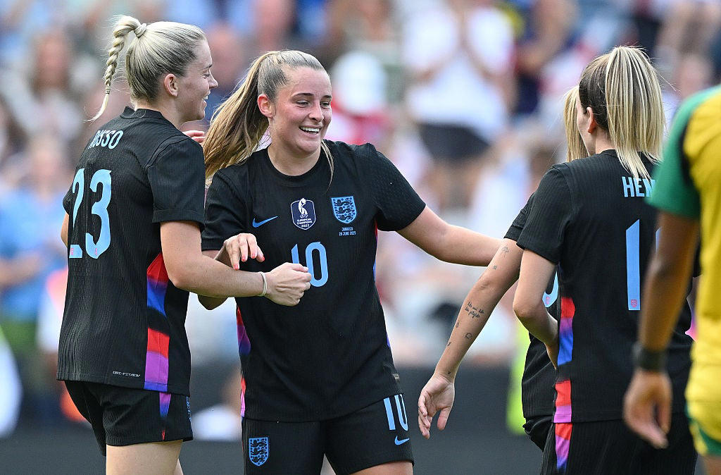 England v Jamaica LIVE: Latest score and updates, Sarina Wiegman delighted with England performance ahead of Euros opener, England Euro 2025 schedule, Wiegman: "There’s huge potnetial in this squad", Stanway reacts, Ella Toone reacts, FULL-TIME! England 7-0 Jamaica, FULL-TIME! England 7-0 Jamaica, FULL-TIME! England 7-0 Jamaica, GOAL! England 7-0 Jamaica, England 6-0 Jamaica, England 6-0 Jamaica, England 6-0 Jamaica, England 6-0 Jamaica, England 6-0 Jamaica, GOAL! England 6-0 Jamaica, England 5-0 Jamaica, England 5-0 Jamaica, England 5-0 Jamaica, Who is Aggie Beever-Jones? From Lionesses hat-trick to Euro 2025 breakthrough, England 5-0 Jamaica, England 5-0 Jamaica, GOAL! England 5-0 Jamaica, England 4-0 Jamaica, England 4-0 Jamaica, England 4-0 Jamaica, GOAL! England 4-0 Jamaica, England 3-0 Jamaica, England 3-0 Jamaica, England 3-0 Jamaica, England 3-0 Jamaica, KICK-OFF! England 3-0 Jamaica, HT: England 3-0 Jamaica, England 3-0 Jamaica, HALF-TIME! England 3-0 Jamaica, England 3-0 Jamaica, England 3-0 Jamaica, GOAL! England 3-0 Jamaica, England 2-0 Jamaica, England 2-0 Jamaica, England 2-0 Jamaica, England 2-0 Jamaica, England 2-0 Jamaica, England 2-0 Jamaica, GOAL! England 2-0 Jamaica, GOAL! England 2-0 Jamaica, England 1-0 Jamaica, England 1-0 Jamaica, England 1-0 Jamaica, DISALLOWED GOAL! England 1-0 Jamaica, England 1-0 Jamaica, England 1-0 Jamaica, England 1-0 Jamaica, GOAL! England 1-0 Jamaica, GOAL! England 1-0 Jamaica, England 0-0 Jamaica, England 0-0 Jamaica, England 0-0 Jamaica, England 0-0 Jamaica, KICK-OFF! England 0-0 Jamaica, Reminder of team news and how to watch Lionesses send-off, England v Jamaica LIVE, Wiegman speaks on Jamaica, Wiegman's pre-match comments, Sarina Wiegman on managing Lauren James' fitness ahead of the Euro, Meet Hannah Hampton, the England goalkeeper following Mary Earps, England Women’s Euros squad 2025: Guide to every Lionesses player, Team news, Team news, Spain star Aitana Bonmati discharged from hospital ahead of Euro 2025, Sarina Wiegman on England future: 'I feel very happy here', FA chief offers guarantee over Sarina Wiegman’s future ahead of Euro 2025, 'Good luck to any of the players having to play against her', Sarina Wiegman on England's preparations, What is the Jamaica team news?, What is the England team news?, Possible starting England team , When is England vs Jamaica?, Good afternoon