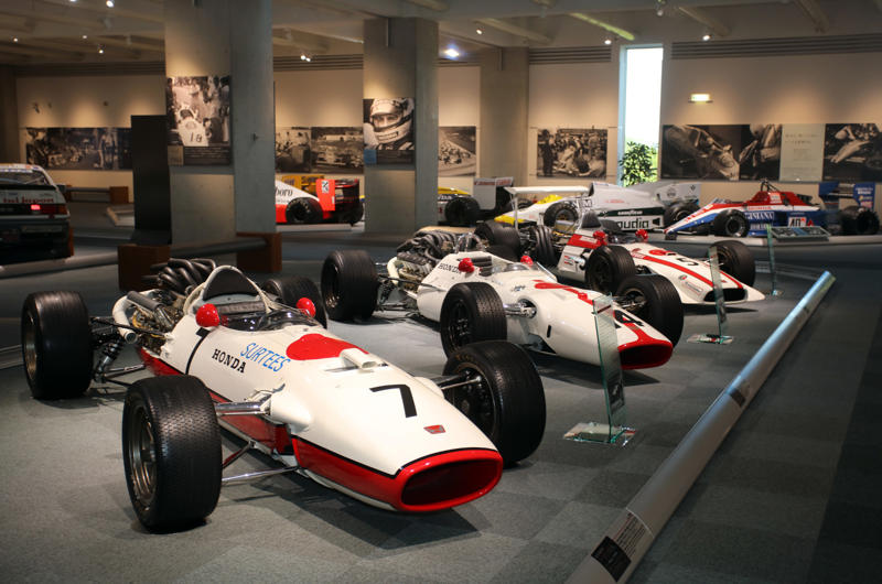 Honda RA series of F1 cars (1964-68) Curtiss Special (1924), Honda S360 (1962), Honda S500 (1963), Honda S800 (1968), Honda N360 (1967), Honda 1300 (1969), Honda 1300 Coupe S (1970), Honda Civic (1972), Honda Civic Country estate car (1980), Honda RA272 F1 car (1965), Honda P800 Pick-Up (1966), Honda Z (1970), Honda Life Step Van (1972), Honda Electro Gyrocator (1981), Honda Ballade Sports CR-X (1983), Honda Beat (1991), Honda Insight (1999), Honda Legend (1985), Honda Dream D (1949), Honda RA series of F1 cars (1964-68), Spirit Honda 201C (1983), Williams FW09 (1984), Williams FW11 (1986), Honda Indy 500 winner (2004), Honda RA106 (2006), Honda NSX Le Mans (1995), Motorcycle racing hall