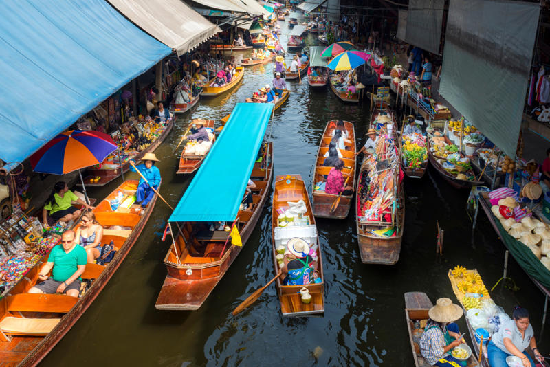 Grand Bazaar, Istanbul, Turkey, Chatuchak Weekend Market, Bangkok, Thailand, La Boqueria, Barcelona, Spain, Marché des Enfants Rouges, Paris, France, Borough Market, London, United Kingdom, Chichicastenango Market, Guatemala, Khan el-Khalili, Cairo, Egypt, Damnoen Saduak Floating Market, Thailand, Amphawa Floating Market, Thailand, Ver-o-Peso, Belém, Brazil, Gwangjang Market, Seoul, South Korea, Izmailovsky Market, Moscow, Russia, Temple Street Night Market, Hong Kong, Kashgar Sunday Market, Kashgar, China, Time Out Market, Lisbon, Portugal