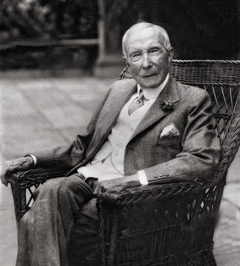15. John D. Rockefeller (1839-1937), 14. Genghis Khan (c. 1162-1227), 13. William Randolph Hearst (1863-1951), 12. Bernie Madoff (1938-2021), 11. Imelda Marcos (1929-Present), 10. Leona Helmsley (1920-2007), 9. Marcus Licinius Crassus (115 BC-53 BC), 8. Vlad the Impaler (1431-1476), 7. Henry VIII (1491-1547), 6. Caligula (12-41 AD), 5. Ivan the Terrible (1530-1584), 4. Marie Antoinette (1755-1793), 3. Ludwig II of Bavaria (1845-1886)