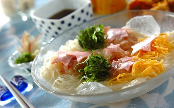 星がかわいい！ 七夕の日のそうめん, 七夕ジャージャー素麺, 七夕のお絵かきジュレ素麺, 梅おろしのせ七夕素麺