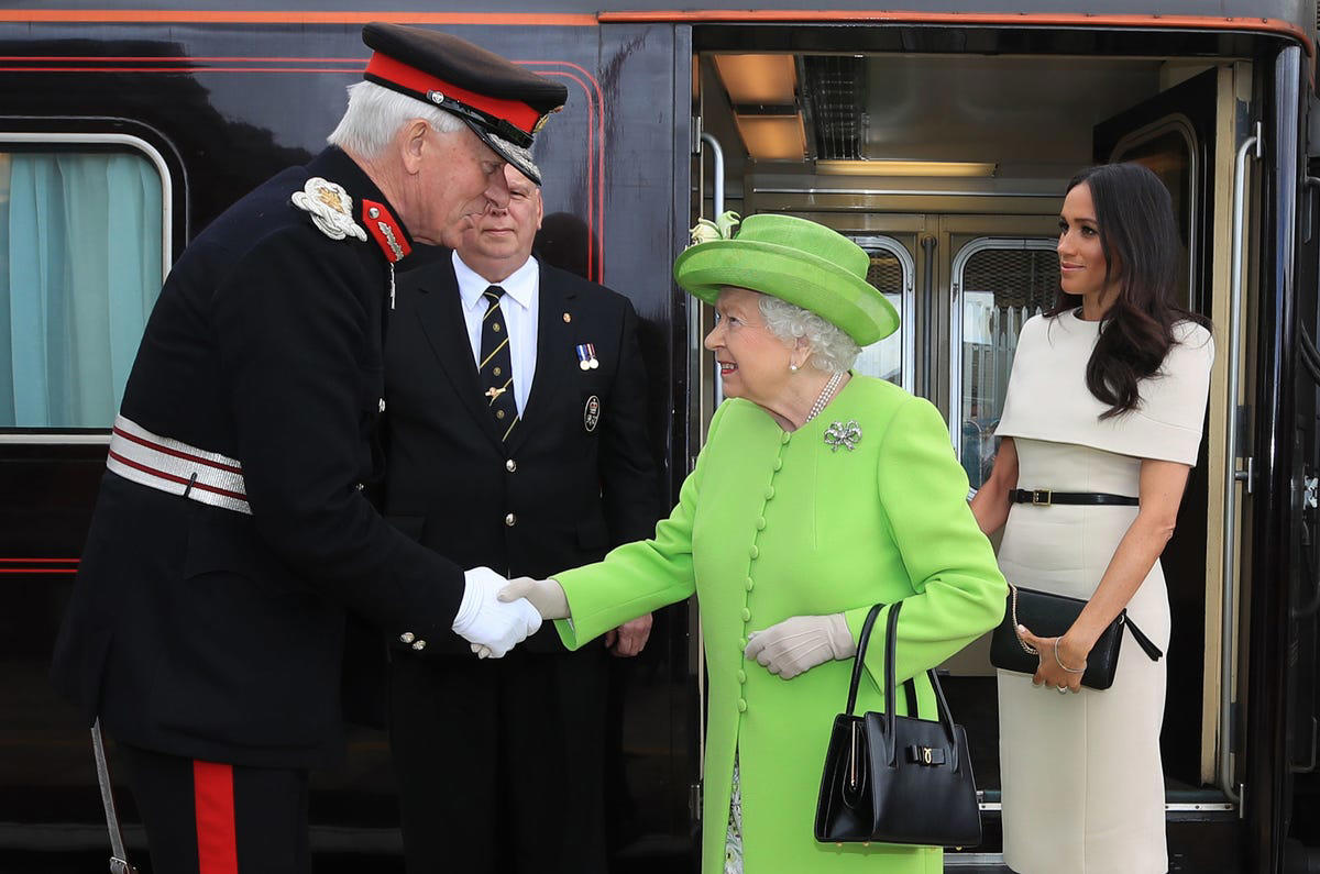 Queen Victoria became the first royal to take a train in 1842., The Royal Train was a state secret until 1946., The latest Royal Train was presented to Queen Elizabeth in 1977., It offers royal-worthy dining..., ...and a tub., It's never been the speediest. , Prince Harry has never ridden it. , It's expensive.