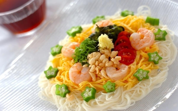 星がかわいい！ 七夕の日のそうめん, 七夕ジャージャー素麺, 七夕のお絵かきジュレ素麺, 梅おろしのせ七夕素麺