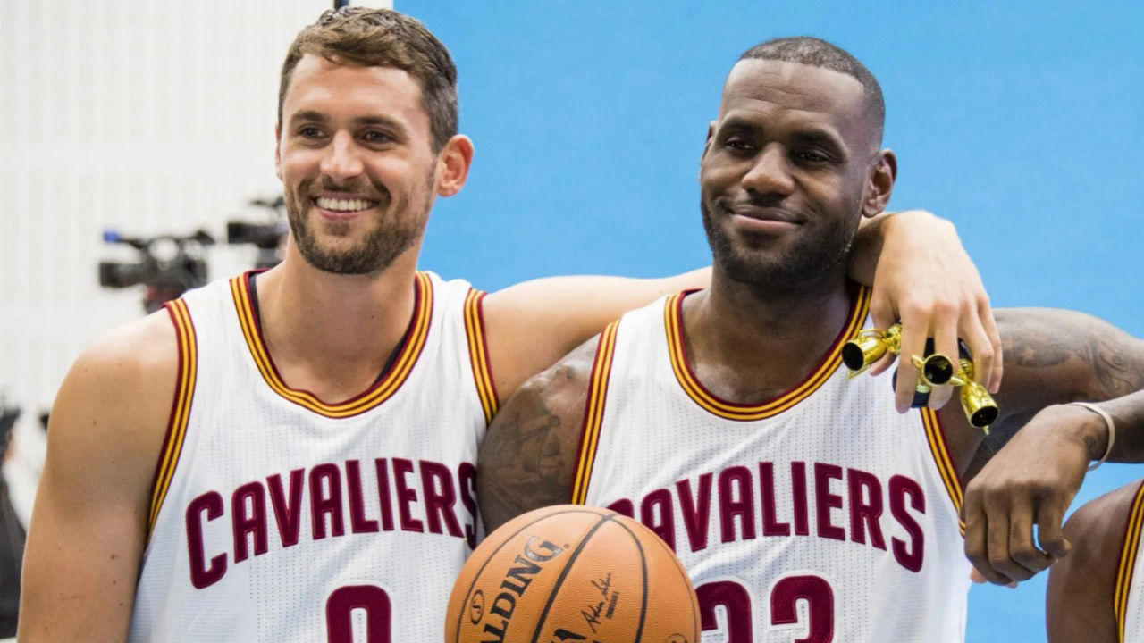 7. Kevin Love 15. Zydrunas Ilgauskas, 14. Ben Wallace, 13. Rajon Rondo, 12. JR Smith, 11. Dwight Howard, 10. Alex Caruso, 9. Carmelo Anthony, 8. Shaquille O’Neal, 7. Kevin Love, 6. Luka Doncic, 5. Chris Bosh, 4. Ray Allen, 3. Anthony Davis, 2. Kyrie Irving, 1. Dwyane Wade