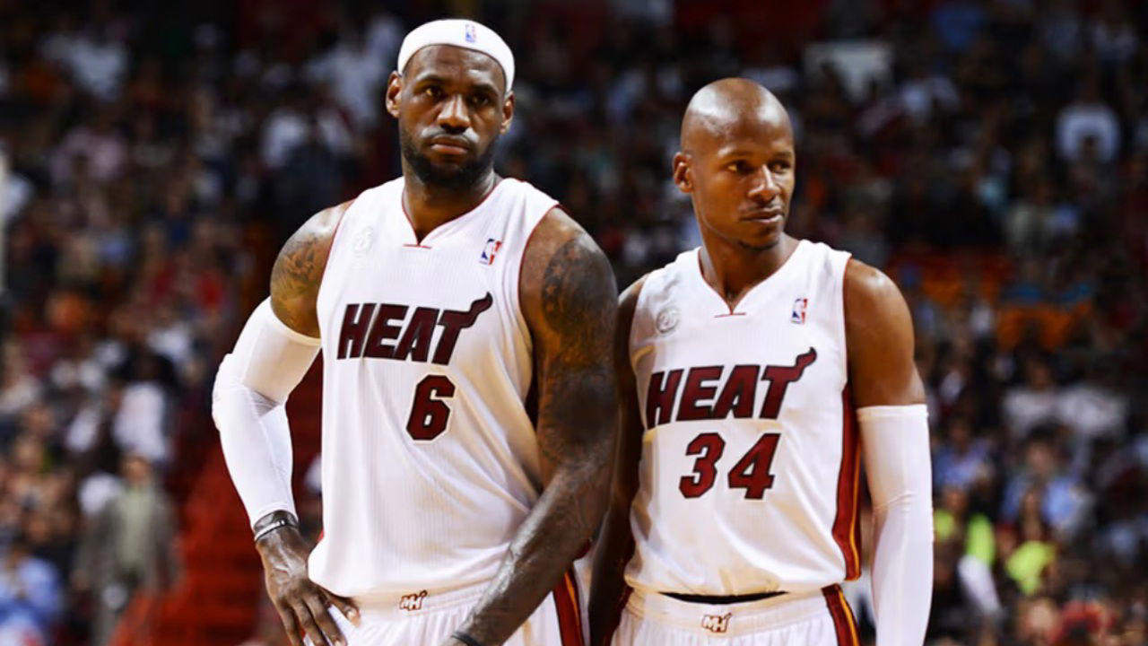 4. Ray Allen 15. Zydrunas Ilgauskas, 14. Ben Wallace, 13. Rajon Rondo, 12. JR Smith, 11. Dwight Howard, 10. Alex Caruso, 9. Carmelo Anthony, 8. Shaquille O’Neal, 7. Kevin Love, 6. Luka Doncic, 5. Chris Bosh, 4. Ray Allen, 3. Anthony Davis, 2. Kyrie Irving, 1. Dwyane Wade