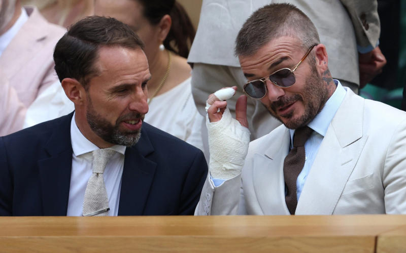 David Beckham Gareth Southgate Leslie Mann, Jordyn Blum and Dave Grohl, Dominic Cooper, Wimbledon spectators, Tom Daley, Guests on day three Wimbledon, Graeme Le Saux, Wimbledon guest with umbrella, Guests at Wimbledon, Sheila Hodgson and Roy Hodgson, Cate Blanchett and June Blanchett, Cate Blanchett, Rebel Wilson, Russell Crowe, Alexander Armstrong, Richard E. Grant, Jason Isaacs, Novak Djokovic poses with fans, Judy Murray, Mathew Horne, Princess Beatrice, Eddie and Hannah Redmayne, Eddie Redmayne, David Beckham, David Beckham Gareth Southgate, Dame Joanna Lumley, Princess Beatrice of York and Sarah Ferguson, Duchess of York, Katherine Waterston, Omari Douglas, Jackie Stewart, Sir Trevor McDonald, Clara Amfo, Lord Frederick Windsor, Peter Salmon and Sarah Lancashire, Kimberly Wyatt, Lady Gabriella Kingston, Raff Law and Rosa Ramirez, Isla Fisher, Laura Whitmore, Jessica Alba and her daughter Honor Warren, Denise Lewis, Maria Sharapova, Miquita Oliver, Angellica Bell, Angela Scanlon, Chris O'Dowd and Dawn O' Porter, Jade Holland Cooper, Richard Osman and his wife Ingrid, Rochelle and Marvin Humes, Cliff Richard