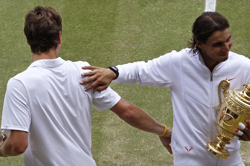 A year-by-year look A magical place, A year-by-year look, Wimbledon 2001 – Goran Ivanišević: The wildest winner?, Wimbledon 2002 – Lleyton Hewitt: Aussie ace cruises to the top, Wimbledon 2003 – Roger Federer: The start of something special, Wimbledon 2004 – Roger Federer: Unstoppable on grass, Wimbledon 2005 – Roger Federer: Three-peat masterclass, Wimbledon 2006 – Roger Federer: The rivalry begins, Wimbledon 2007 – Roger Federer: Five in a row, Wimbledon 2008 – Rafael Nadal: The greatest match ever played?, Wimbledon 2009 – Roger Federer: Slam record broken, Wimbledon 2010 – Rafael Nadal: Quiet domination, Wimbledon 2011 – Novak Djokovic: World No. 1 for the first time, Wimbledon 2013 – Andy Murray: Ending 77 Years of hurt, Wimbledon 2014 – Novak Djokovic: Outlasting the master, Wimbledon 2015 – Novak Djokovic: A repeat performance, Wimbledon 2016 – Andy Murray: An opportune campaign, Wimbledon 2017 – Roger Federer: The perfect run, Wimbledon 2018 – Novak Djokovic: The comeback is complete, Wimbledon 2019 – Novak Djokovic: The longest final in history, Wimbledon 2021 – Novak Djokovic: 20 and counting, Wimbledon 2022 – Novak Djokovic: The comeback king, Wimbledon 2023 – Carlos Alcaraz: A new era begins