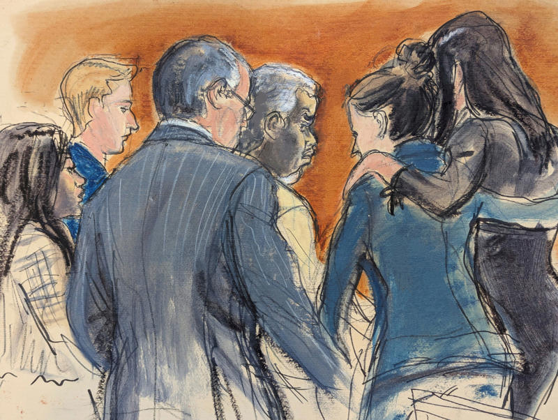 Key points, BREAKING: Sean "Diddy" Combs acquitted of sex-trafficking and racketeering, Diddy back in the courtroom, Crowds swarm outside court, Scenes outside court, BREAKING: Jury reaches verdict, Diddy prays with his family before leaving court to await final verdicts, What is 'racketeering conspiracy' – the last thing jurors must decide on?, Watch: Sean 'Diddy' Combs' family arrives at court, Final deliberations in Diddy trial underway, Crowds disperse, now we wait, Diddy's family arrive at court, Scenes outside the courthouse, Jury deliberations resume, From outside the courthouse, What is the max sentence Diddy could receive?, Diddy looked glum upon receiving note from jury, Where do Diddy's business ventures stand?, Yesterday in photos: Diddy's family rallies around music mogul, What are the charges against Diddy?, The jurors who will decide Diddy's fate, What is Diddy’s life like in jail?, If guilty, Diddy faces up to life in prison, How do jury deliberations work?, In sketches: Defense surrounds a flustered Diddy over jury note, Explained: The racketeering conspiracy charge against Diddy, The many faces of the ‘freak-off’-loving impresario, Here's what you need to know this week, Jurors to deliberate for third day after being deadlocked on RICO charge, Diddy jury reaches partial verdict