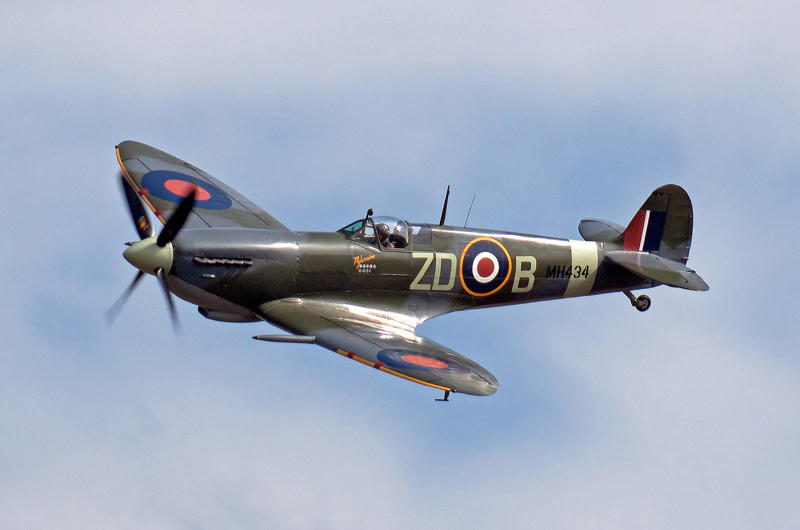 10: Gloster Gladiator, 9: Martin-Baker MB5, 8: Boulton Paul Defiant, 7: Westland Whirlwind, 6: Hawker Typhoon, 5: Bristol Beaufighter, 4: De Havilland Mosquito, 3: Hawker Hurricane, 2: Supermarine Spitfire, 1: Hawker Tempest