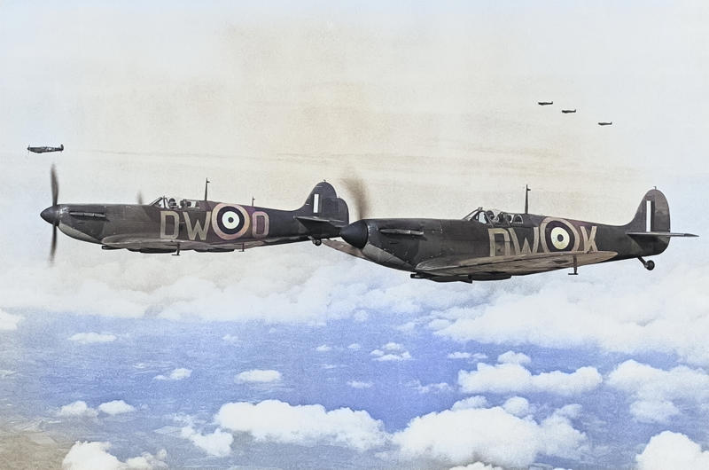 10: Gloster Gladiator, 9: Martin-Baker MB5, 8: Boulton Paul Defiant, 7: Westland Whirlwind, 6: Hawker Typhoon, 5: Bristol Beaufighter, 4: De Havilland Mosquito, 3: Hawker Hurricane, 2: Supermarine Spitfire, 1: Hawker Tempest