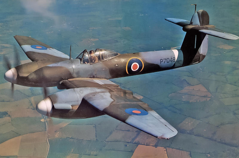 10: Gloster Gladiator, 9: Martin-Baker MB5, 8: Boulton Paul Defiant, 7: Westland Whirlwind, 6: Hawker Typhoon, 5: Bristol Beaufighter, 4: De Havilland Mosquito, 3: Hawker Hurricane, 2: Supermarine Spitfire, 1: Hawker Tempest