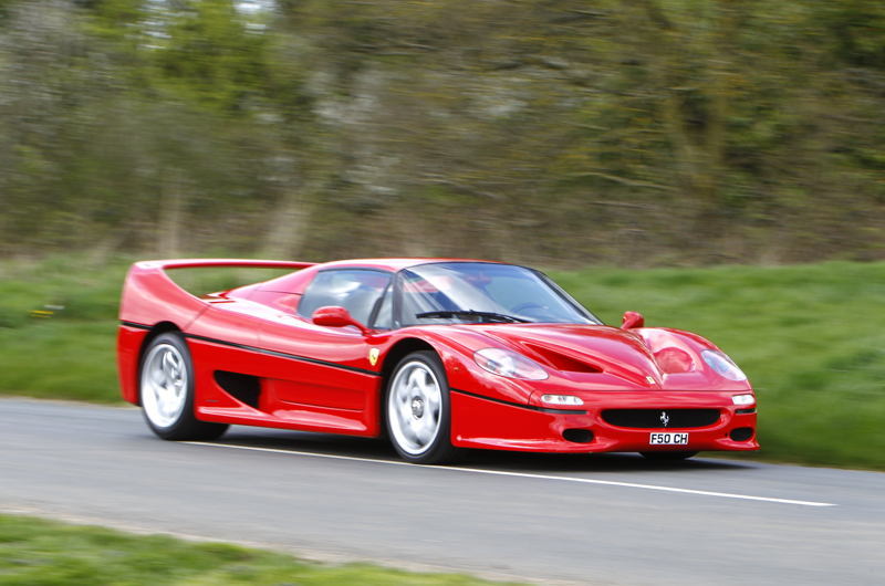 17. Ferrari F50 1. Bugatti EB110, 2. Jaguar XJ13, 3. Lamborghini 350GT, 4. Aston Martin DB7 V12, 5. Lagonda V12, 6. McLaren F1, 7. Auto Union D-type, 8. TVR Cerbera Speed 12, 9. BMW 850CSi, 10. Ferrari 125 S, 11. Jaguar XJ12, 12. Mercedes-Benz CLK GTR, 13. Ferrari 410 Superamerica, 14. Packard Twin-Six, 15. Lamborghini Miura, 16. Campbell-Railton Blue Bird, 17. Ferrari F50, 18. Yamaha OX99-11, 19. Jaguar XJ220, 20. Rolls-Royce Phantom III, 21. Jaguar XJR-15
