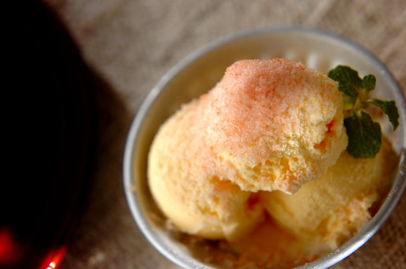 豆腐とバナナのヘルシーアイスクリーム, カボチャアイスクリーム, ゴマアイスクリーム, 甘酒アイスクリーム, アボカドのアイスクリーム, キウイのアイスクリーム, イチゴのアイスクリーム