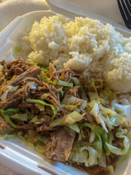 Spam musubi, Mix plate/plate lunch, Shave ice, Kalua pig, Poi and kalo, Loco moco, Butter mochi