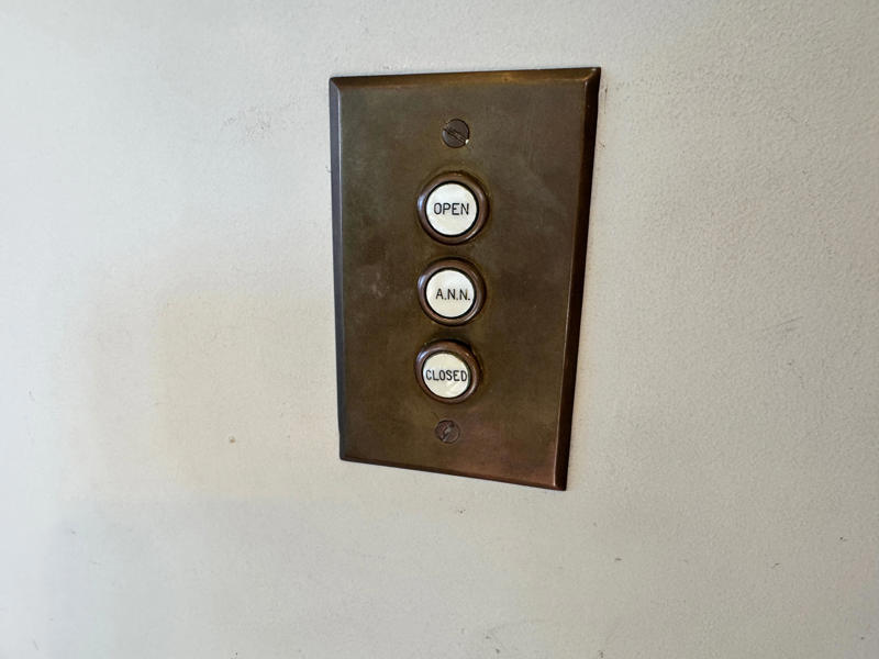 These buttons, right by his bed, were connected to the servant's staircase. He could summon his butler, and lock or unlock the servants' stairwell. Inside the grounds are hiking trails, gardens, and a gift shop., Before I toured the home, I visited the museum grounds., But the landscaping was still immaculate., Then it was time to head over to Eagle's Nest., One side of the mansion is a natural history museum., The first room I saw was the dining room., The ceiling is constructed from Florida cedar, or Southern Red cedar., This is her changing room and bathroom., The house was set on a hill, so the yard was multi-level., First, I walked to the right., There was a large reflecting pool., But the main attraction was, once again, the view., To my surprise, it was a filled-in saltwater pool., They'd even left the ladder in., There were also changing rooms.