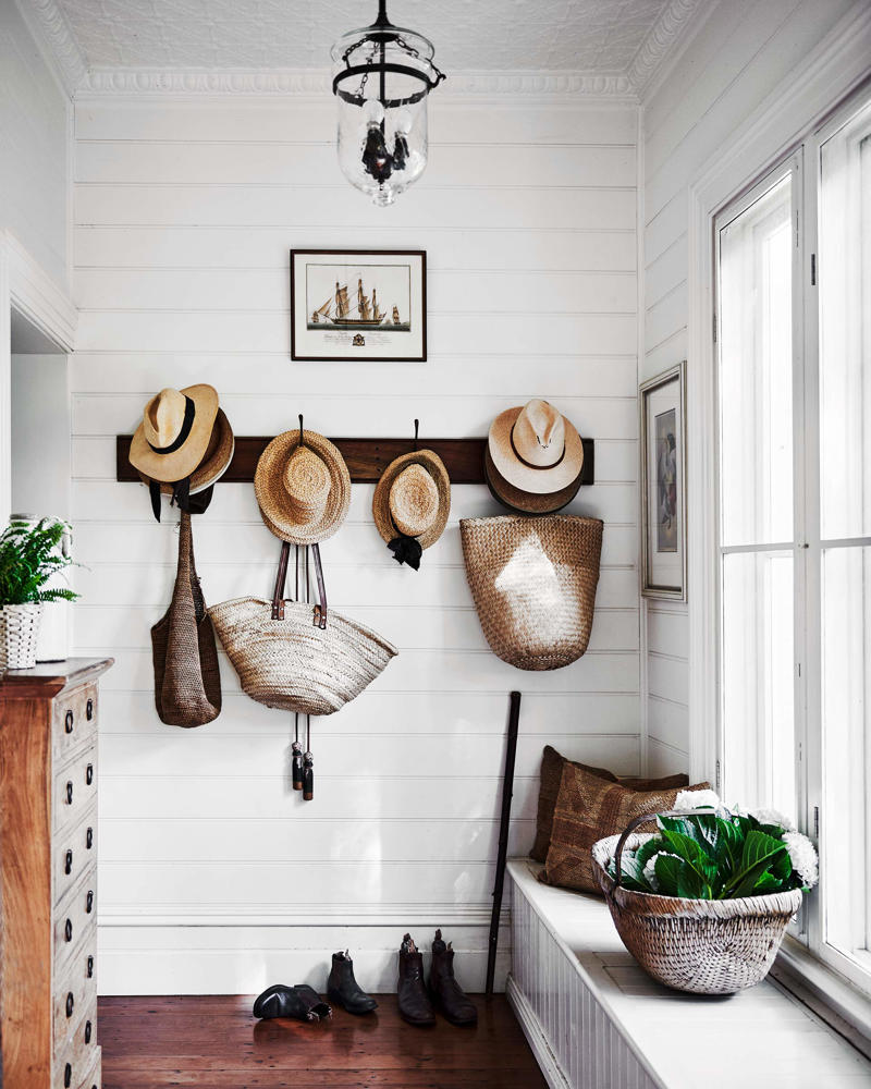 27 charming country home entryway ideas,      Wrought metal screen   ,      Light and bright   ,      Vintage art   ,      Pink door   ,      Cosy seating   ,      Hats off   ,      Antique church pew   ,      Hand-painted windows   ,      Rattan lamp shade   ,      Glass corridors   ,      Light-filled   ,      Gallery wall   ,      Soaring ceilings   ,      Weatherboard walls   ,      Checkerboard   ,      French doors   ,      Mudroom entrance   ,      Symmetrical plantings   ,      Built-in bench seat   ,      Statement runner   ,      Antique pieces   ,      Leadlight windows   ,      Small study nook   ,      Dark herringbone tiles   ,      All white   ,      Yellow door   ,      Dark timber joinery   