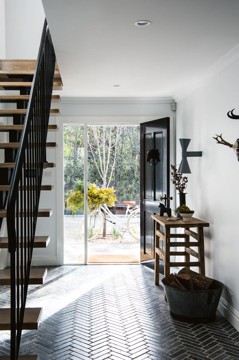 27 charming country home entryway ideas,      Wrought metal screen   ,      Light and bright   ,      Vintage art   ,      Pink door   ,      Cosy seating   ,      Hats off   ,      Antique church pew   ,      Hand-painted windows   ,      Rattan lamp shade   ,      Glass corridors   ,      Light-filled   ,      Gallery wall   ,      Soaring ceilings   ,      Weatherboard walls   ,      Checkerboard   ,      French doors   ,      Mudroom entrance   ,      Symmetrical plantings   ,      Built-in bench seat   ,      Statement runner   ,      Antique pieces   ,      Leadlight windows   ,      Small study nook   ,      Dark herringbone tiles   ,      All white   ,      Yellow door   ,      Dark timber joinery   