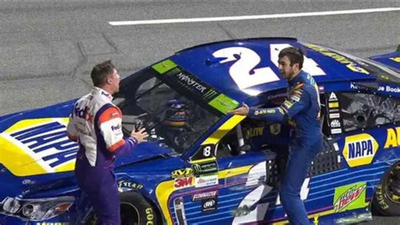 15. Joey Logano vs. Denny Hamlin – Martinsville (2019), 14. Kyle Busch vs. Kevin Harvick – Darlington (2011), 13. Brad Keselowski vs. Matt Kenseth – Charlotte (2014), 12. Tony Stewart vs. Joey Logano – Fontana (2013), 11. Ricky Rudd vs. Rusty Wallace – North Wilkesboro (1990), 10. Kyle Busch vs. Dale Earnhardt Jr. Fans – Richmond (2008), 9. Jeff Gordon vs. Brad Keselowski – Texas (2014), 8. Tony Stewart vs. Kurt Busch – Dover (2005), 7. Kyle Busch vs. Ron Hornaday – Texas Truck Race (2011), 6. Cale Yarborough vs. Donnie Allison (with Bobby Allison) – Daytona 500 (1979), 5. Jeff Gordon vs. Clint Bowyer’s Crew – Phoenix (2012), 4. Kevin Harvick vs. Greg Biffle – Bristol (2002), 3. Denny Hamlin vs. Chase Elliott Fans – Pocono (2023), 2. Kurt Busch vs. Jimmy Spencer – Michigan (2003), 1. Jeff Gordon vs. Jeff Burton – Texas (2010)