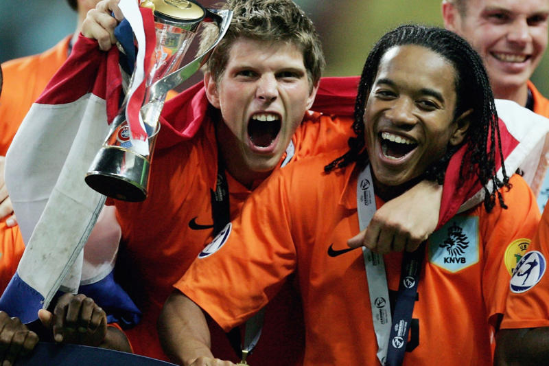 Klaas-Jan Huntelaar (2006) A rising star, The winners, Petr Čech (2002), Alberto Gilardino (2004), Klaas-Jan Huntelaar (2006), Royston Drenthe (2007), Marcus Berg (2009), Juan Mata (2011), William Carvalho (2015), Dani Ceballos (2017), Fabian Ruiz (2019), Fabio Vieira (2021), Anthony Gordon (2023)