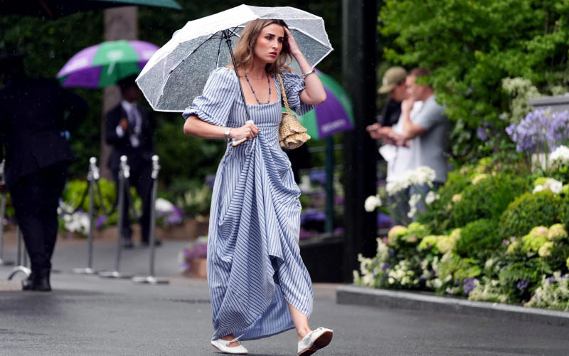Wimbledon guest with umbrella Leslie Mann, Jordyn Blum and Dave Grohl, Dominic Cooper, Wimbledon spectators, Tom Daley, Guests on day three Wimbledon, Graeme Le Saux, Wimbledon guest with umbrella, Guests at Wimbledon, Sheila Hodgson and Roy Hodgson, Cate Blanchett and June Blanchett, Cate Blanchett, Rebel Wilson, Russell Crowe, Alexander Armstrong, Richard E. Grant, Jason Isaacs, Novak Djokovic poses with fans, Judy Murray, Mathew Horne, Princess Beatrice, Eddie and Hannah Redmayne, Eddie Redmayne, David Beckham, David Beckham Gareth Southgate, Dame Joanna Lumley, Princess Beatrice of York and Sarah Ferguson, Duchess of York, Katherine Waterston, Omari Douglas, Jackie Stewart, Sir Trevor McDonald, Clara Amfo, Lord Frederick Windsor, Peter Salmon and Sarah Lancashire, Kimberly Wyatt, Lady Gabriella Kingston, Raff Law and Rosa Ramirez, Isla Fisher, Laura Whitmore, Jessica Alba and her daughter Honor Warren, Denise Lewis, Maria Sharapova, Miquita Oliver, Angellica Bell, Angela Scanlon, Chris O'Dowd and Dawn O' Porter, Jade Holland Cooper, Richard Osman and his wife Ingrid, Rochelle and Marvin Humes, Cliff Richard