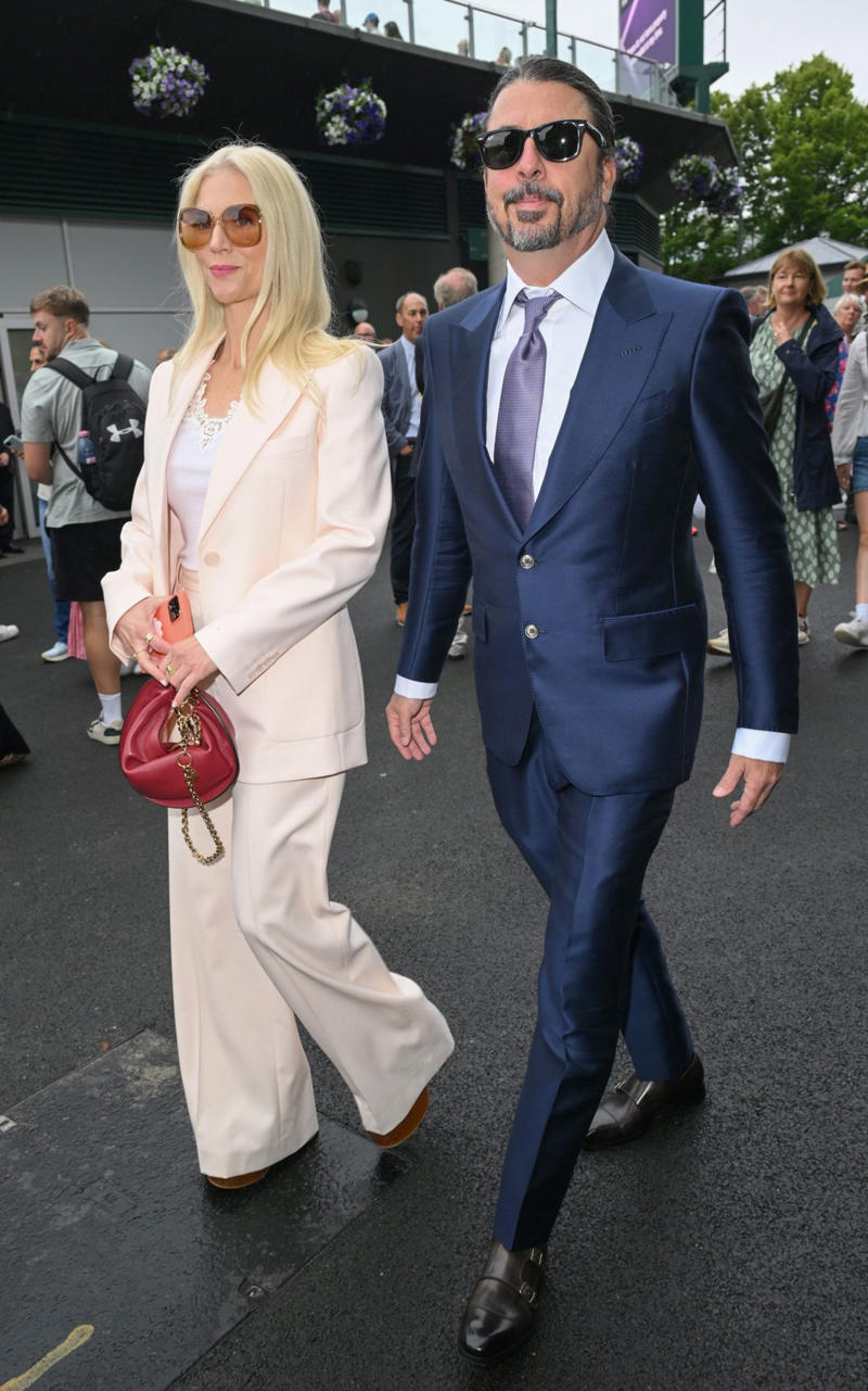 Jordyn Blum and Dave Grohl Leslie Mann, Jordyn Blum and Dave Grohl, Dominic Cooper, Wimbledon spectators, Tom Daley, Guests on day three Wimbledon, Graeme Le Saux, Wimbledon guest with umbrella, Guests at Wimbledon, Sheila Hodgson and Roy Hodgson, Cate Blanchett and June Blanchett, Cate Blanchett, Rebel Wilson, Russell Crowe, Alexander Armstrong, Richard E. Grant, Jason Isaacs, Novak Djokovic poses with fans, Judy Murray, Mathew Horne, Princess Beatrice, Eddie and Hannah Redmayne, Eddie Redmayne, David Beckham, David Beckham Gareth Southgate, Dame Joanna Lumley, Princess Beatrice of York and Sarah Ferguson, Duchess of York, Katherine Waterston, Omari Douglas, Jackie Stewart, Sir Trevor McDonald, Clara Amfo, Lord Frederick Windsor, Peter Salmon and Sarah Lancashire, Kimberly Wyatt, Lady Gabriella Kingston, Raff Law and Rosa Ramirez, Isla Fisher, Laura Whitmore, Jessica Alba and her daughter Honor Warren, Denise Lewis, Maria Sharapova, Miquita Oliver, Angellica Bell, Angela Scanlon, Chris O'Dowd and Dawn O' Porter, Jade Holland Cooper, Richard Osman and his wife Ingrid, Rochelle and Marvin Humes, Cliff Richard