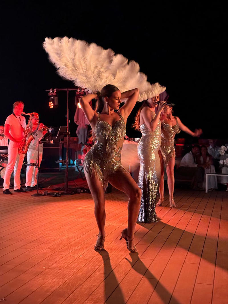 Every room is a suite., There are 5 restaurants and 7 bars (but no buffet)., With a Miro and a Matisse, it's like a museum on deck., Every guest was sent a party theme and a dress code., Ricky Martin is a fan. 